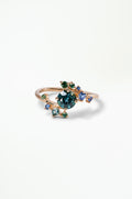 Round Brilliant Cut Gradient Sapphire Celestial Ring No. 1
