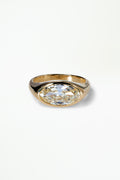 Moval Cut Diamond Soft Signet Ring No. 64