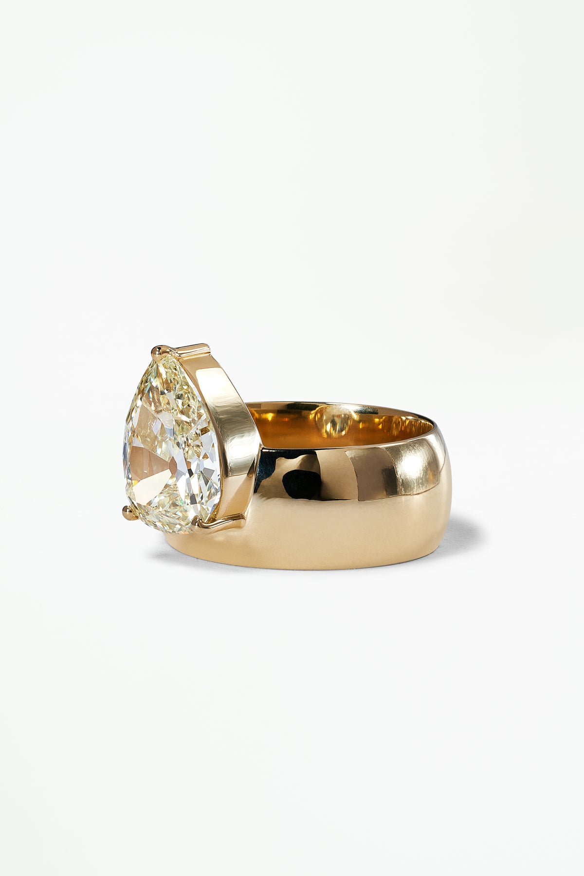 Vintage Pear Cut Diamond Dome Monolith Ring No. 44