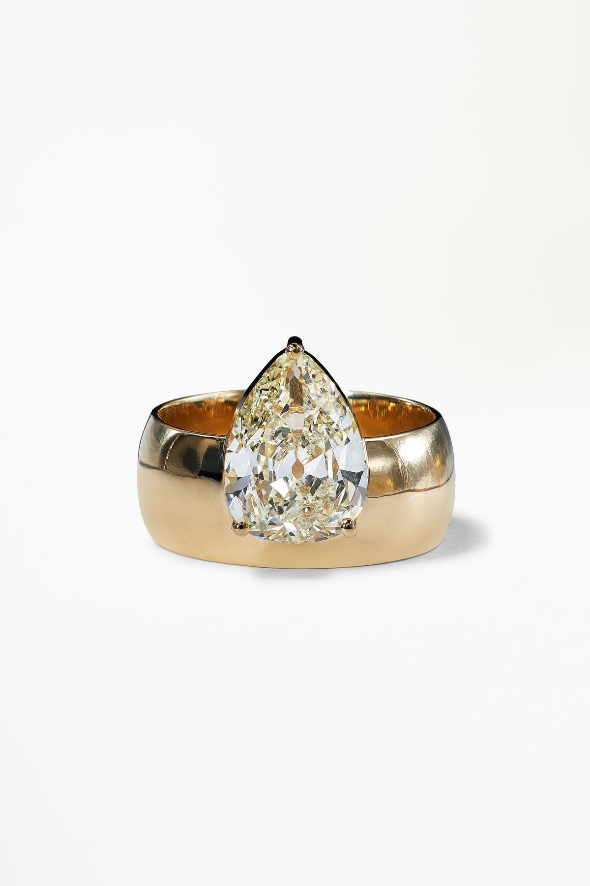Vintage Pear Cut Diamond Dome Monolith Ring No. 44