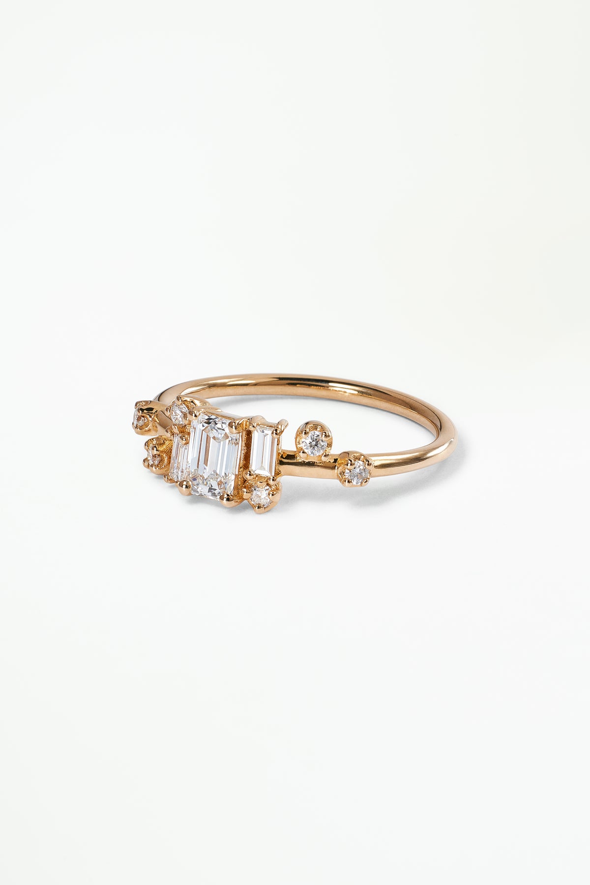 Emerald Cut Diamond Mosaic Ring No. 32