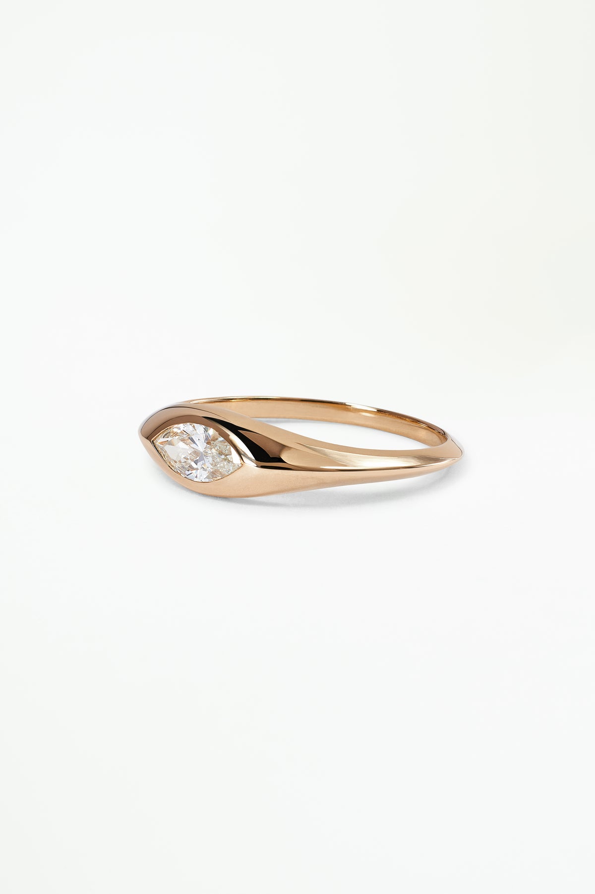 Marquise Cut Diamond Signet Ring No. 30