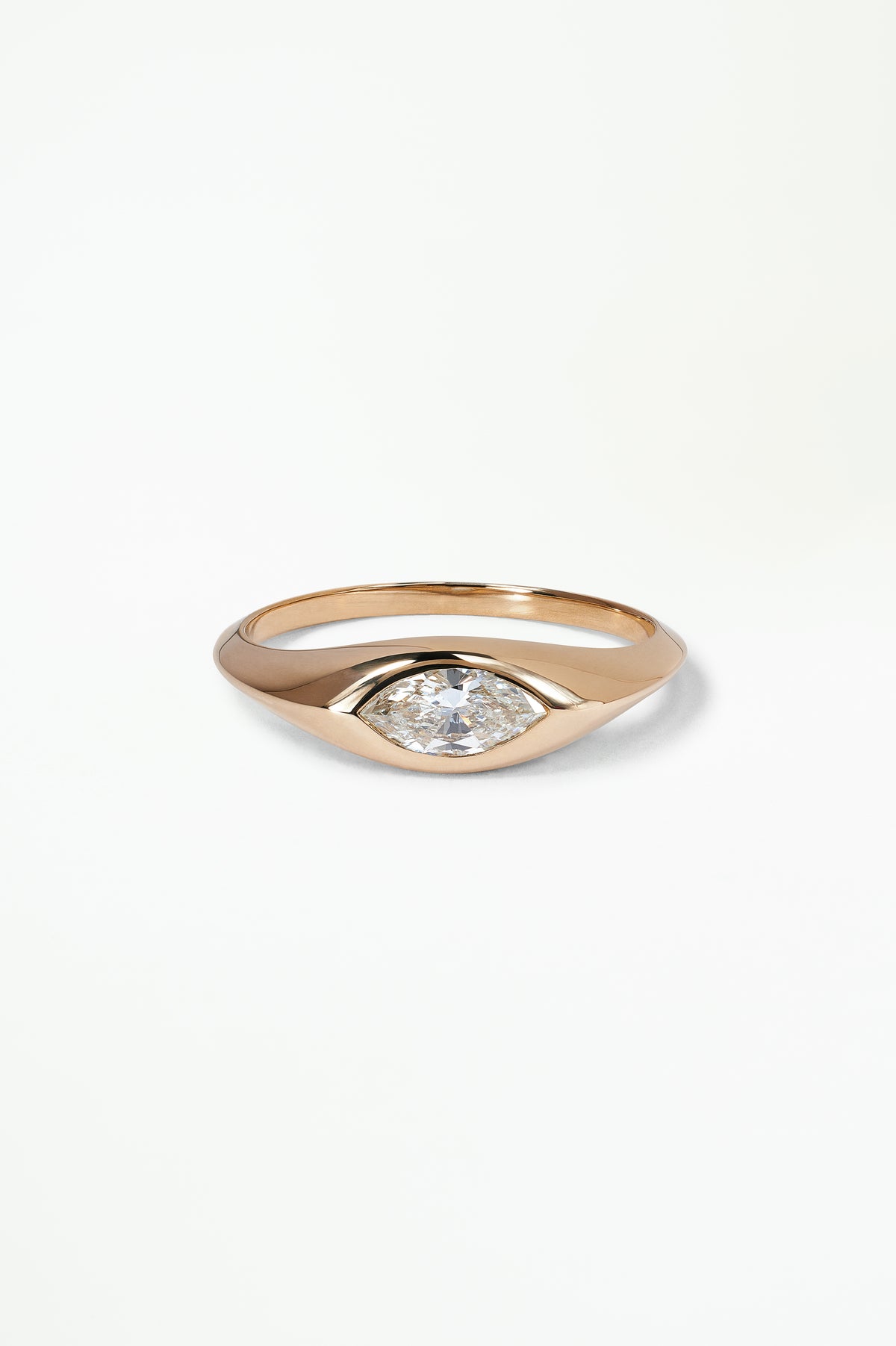 Marquise Cut Diamond Signet Ring No. 30