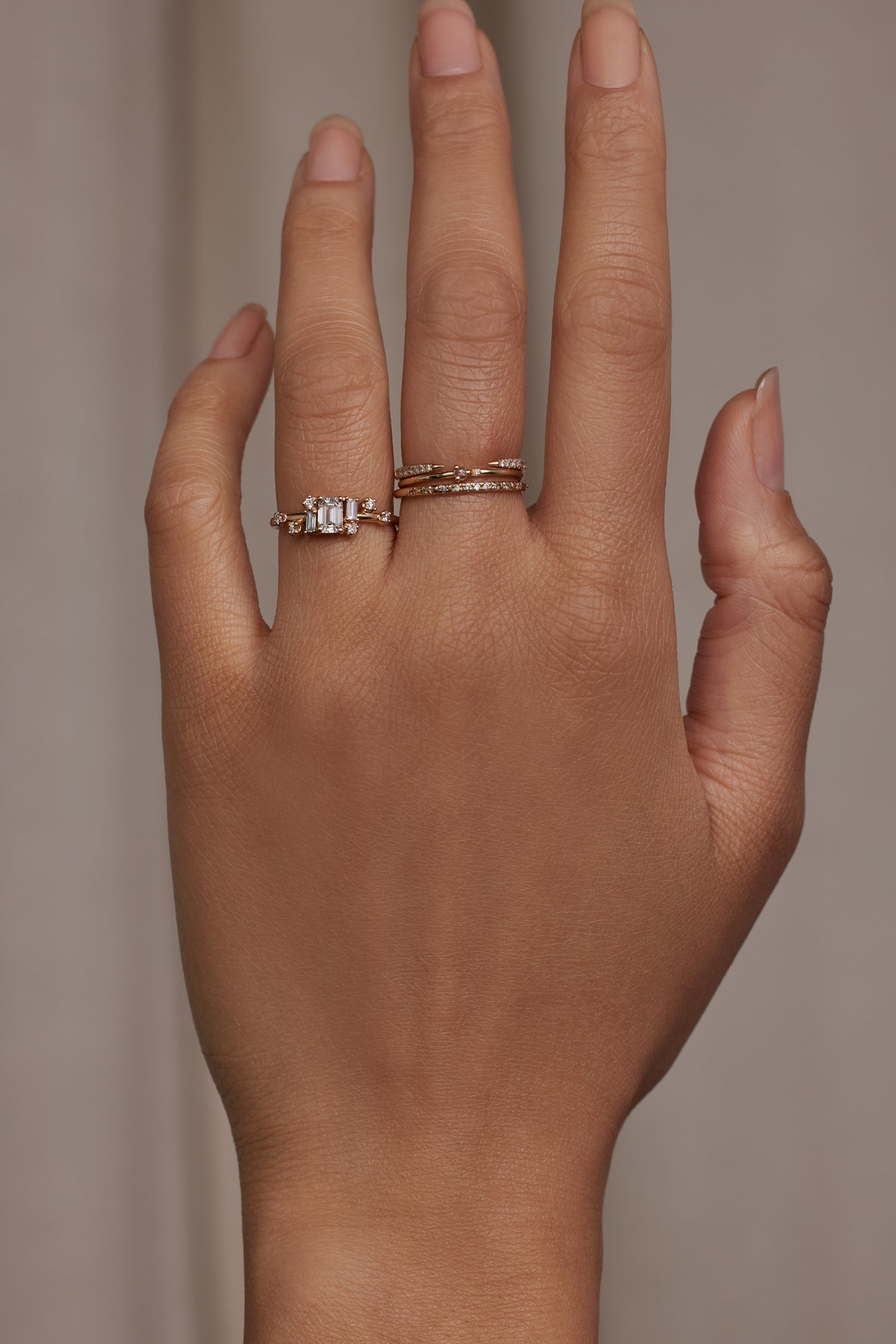 Emerald Cut Diamond Mosaic Ring No. 32
