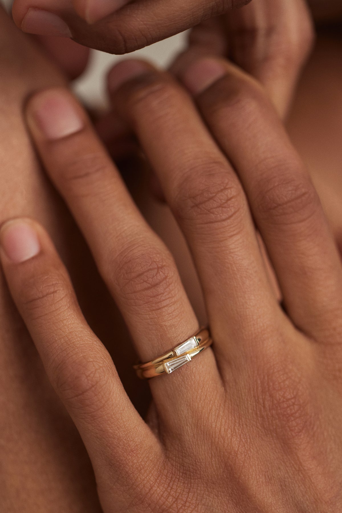 Baguette Cut Diamond Spiral Ring