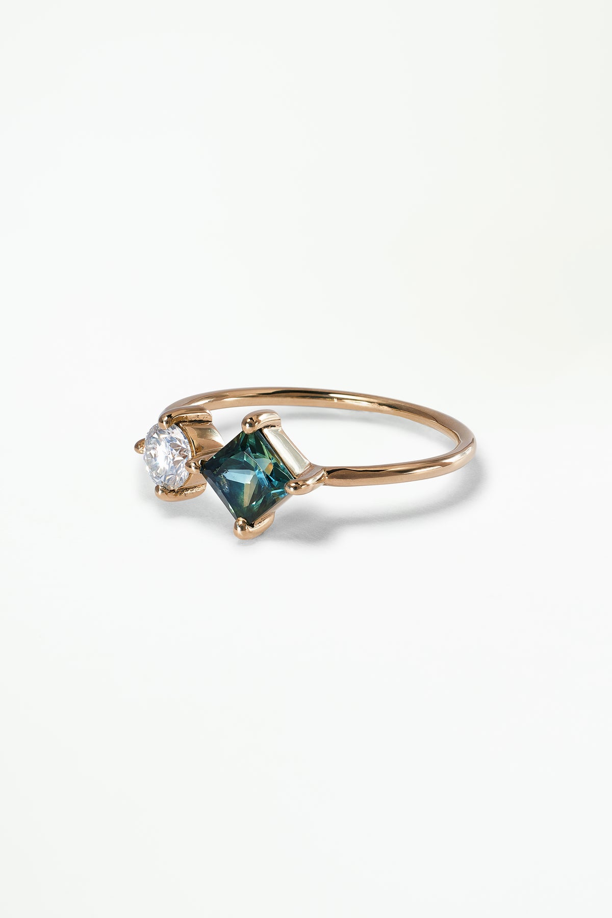 Princess Cut Sapphire and Diamond Mosaic Ring No. 21