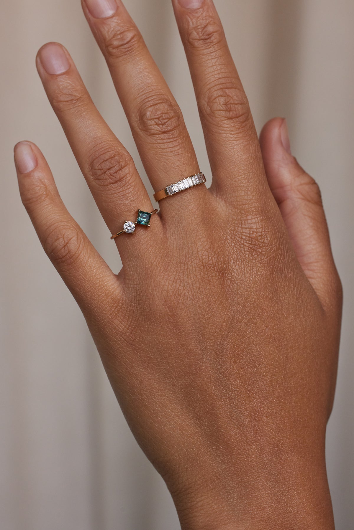 Princess Cut Sapphire and Diamond Mosaic Ring No. 21