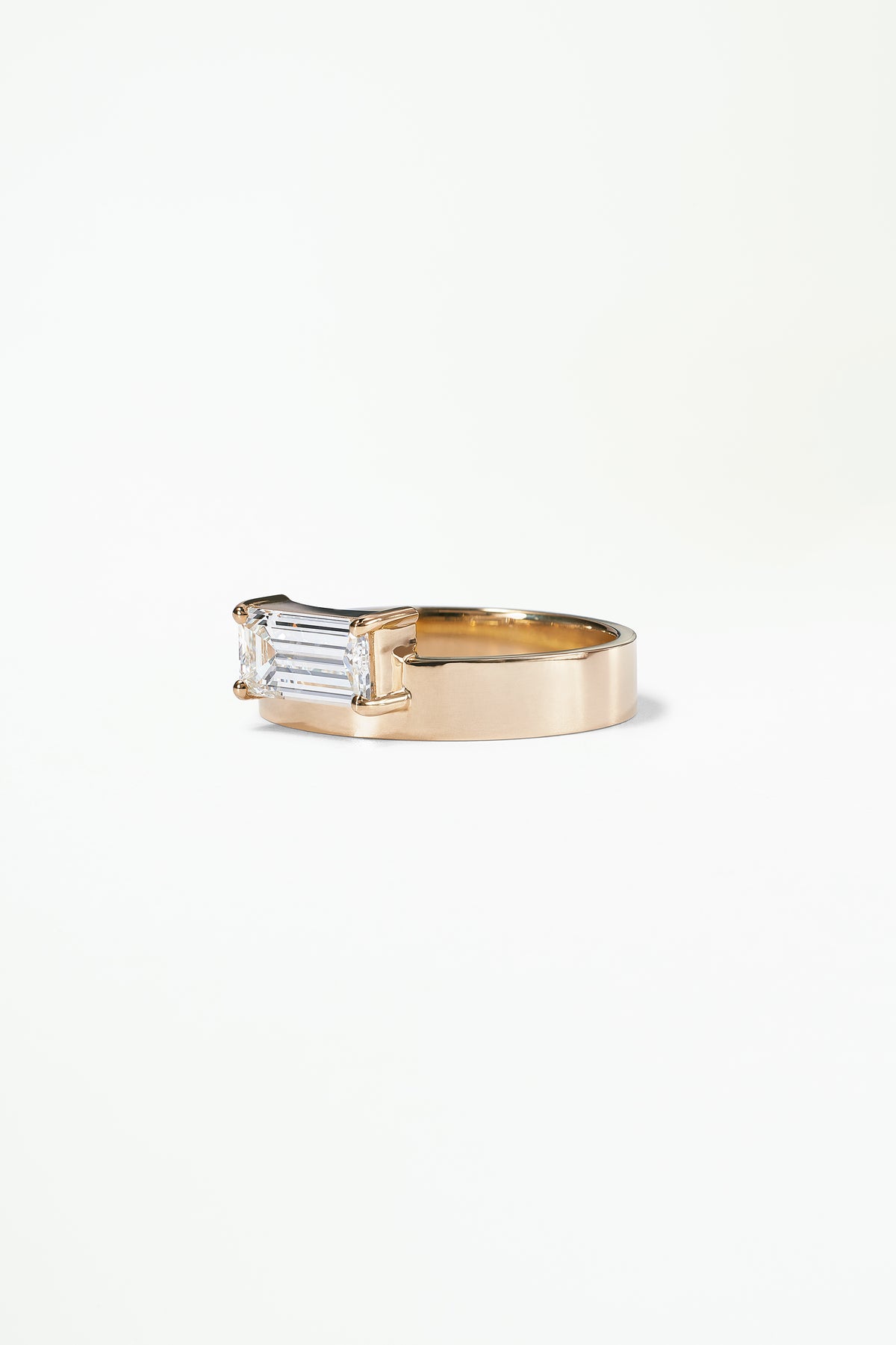 Emerald Cut Diamond Monolith Ring No. 24