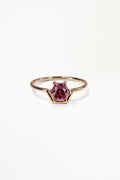 Hexagon Cut Garnet Nestled Ring No. 7
