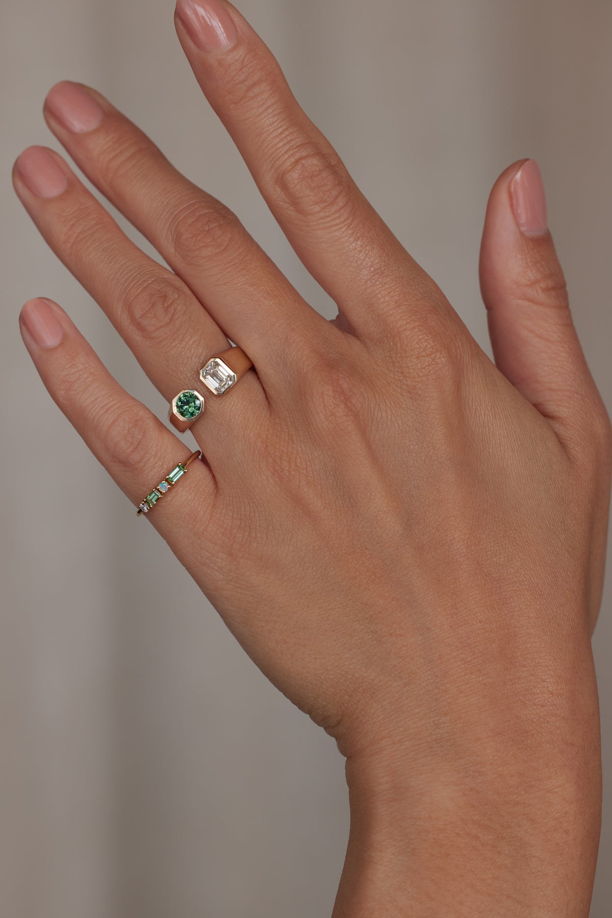 Diamond and Sapphire Dyad Signet Ring No. 14