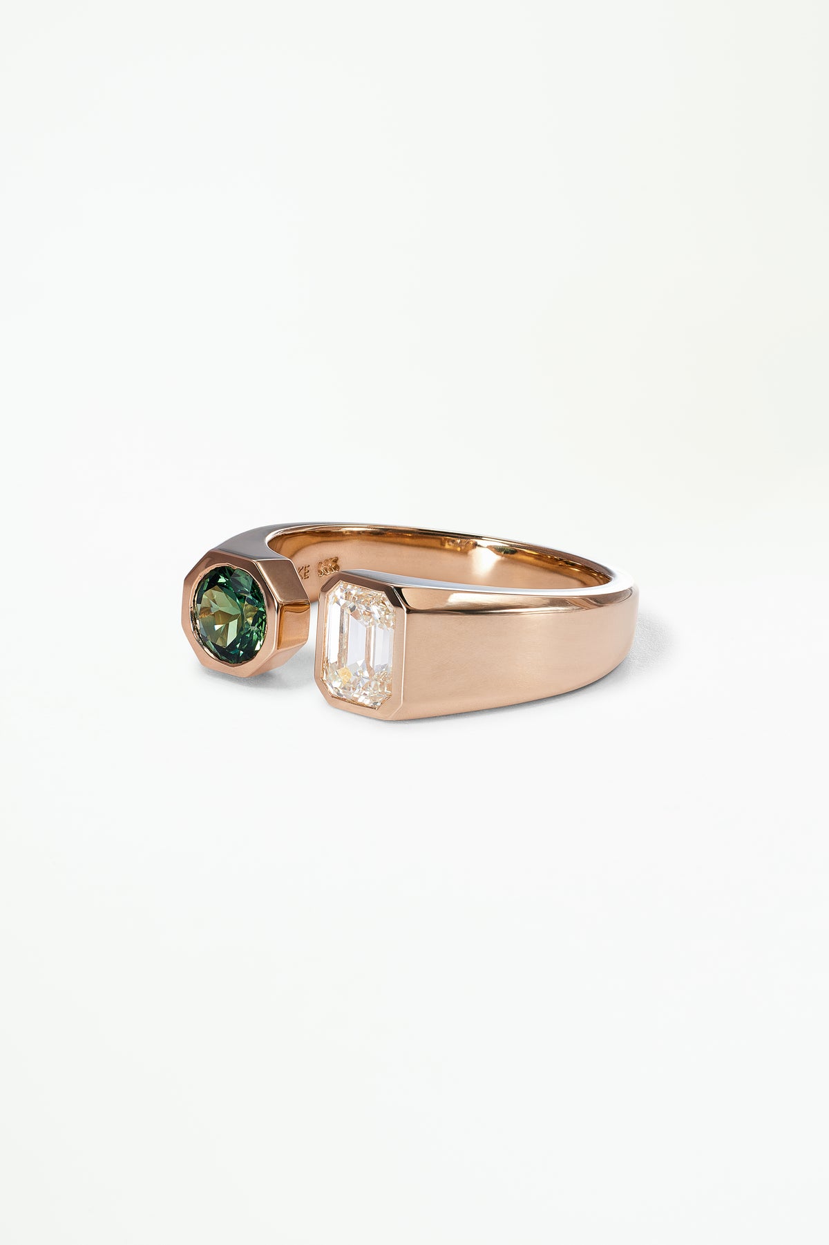 Diamond and Sapphire Dyad Signet Ring No. 14