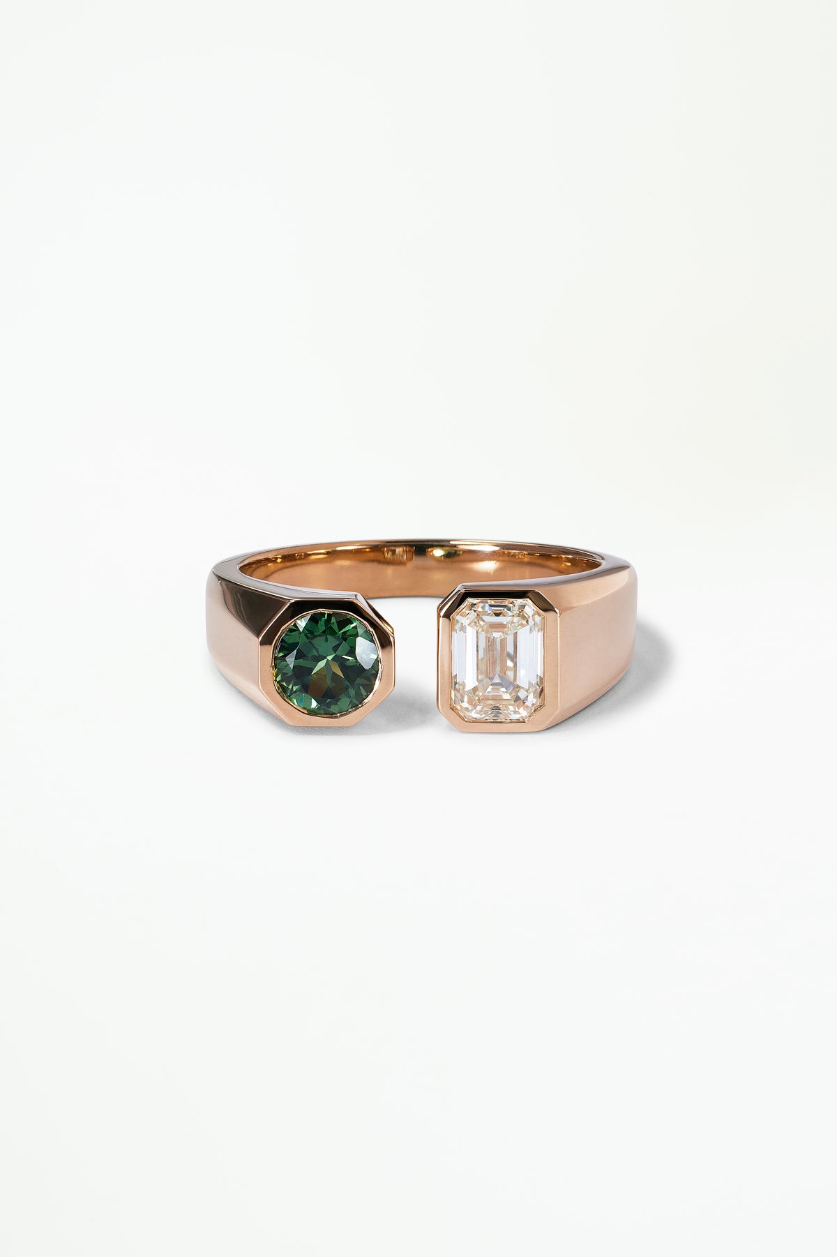 Diamond and Sapphire Dyad Signet Ring No. 14