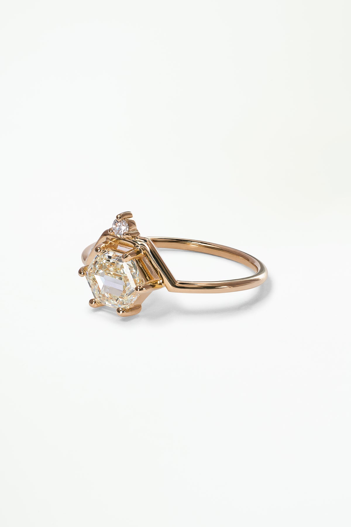 Hexagon Cut Diamond Nestled Ring No. 20