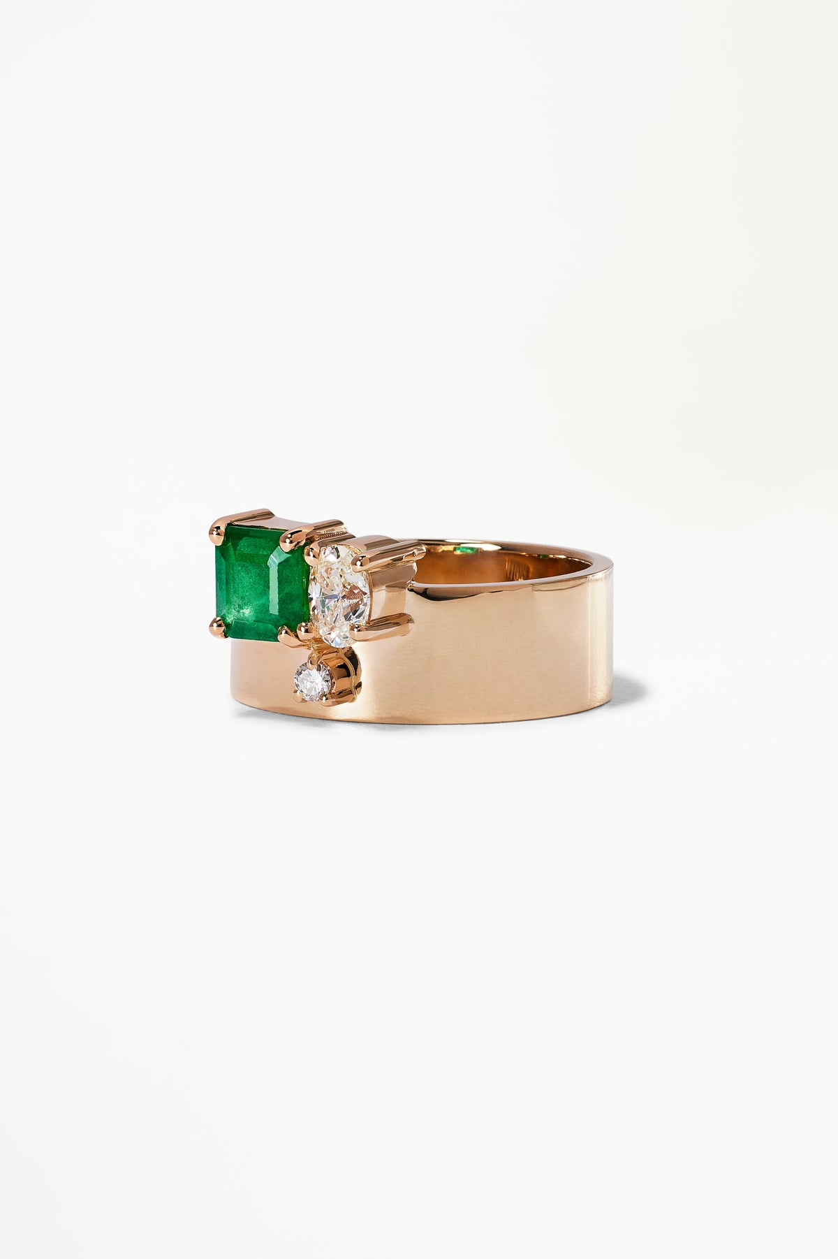 Diamond and Emerald Bricolage Ring No. 19