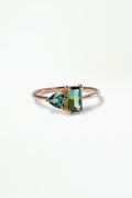 Emerald And Trillion Cut Sapphire Mosaic Ring No. 44