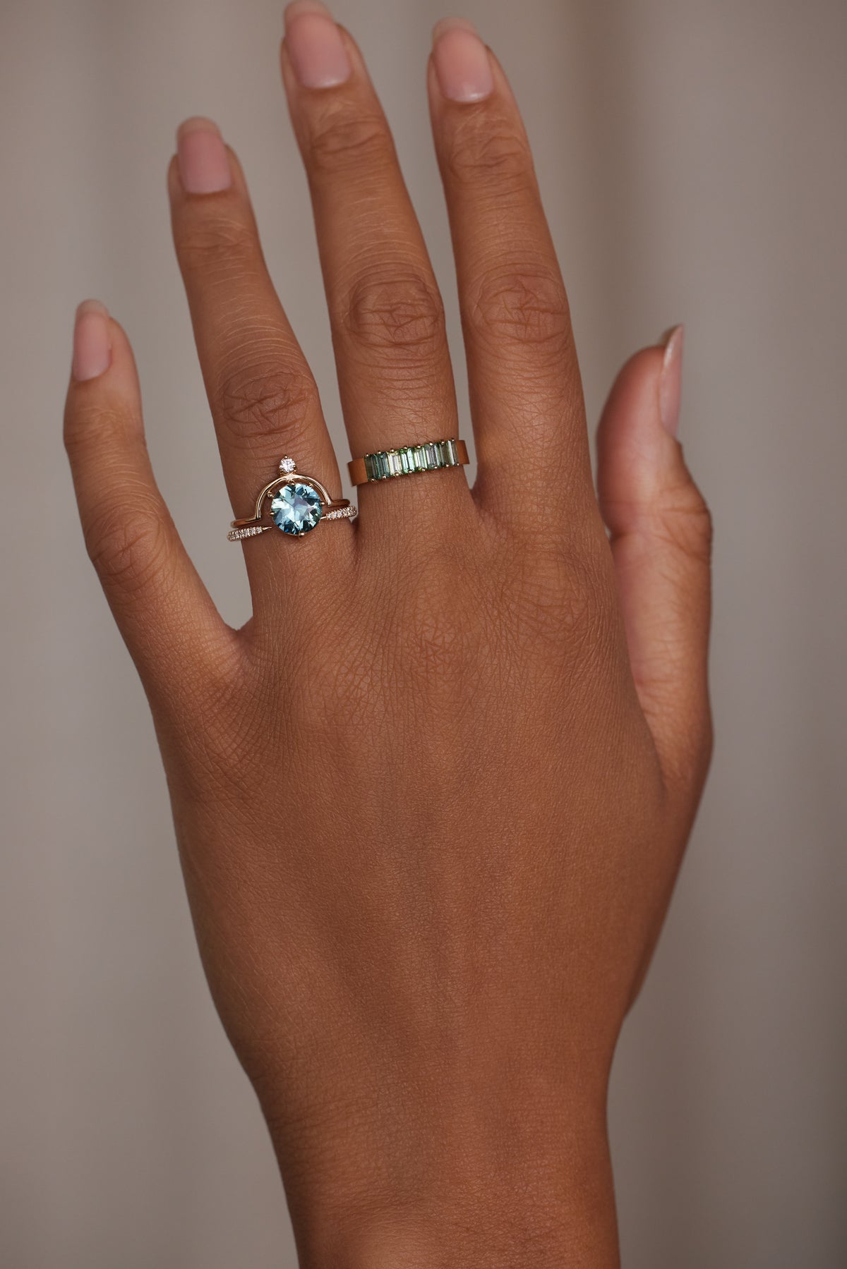 Brilliant Cut Sapphire Nestled Ring No. 22