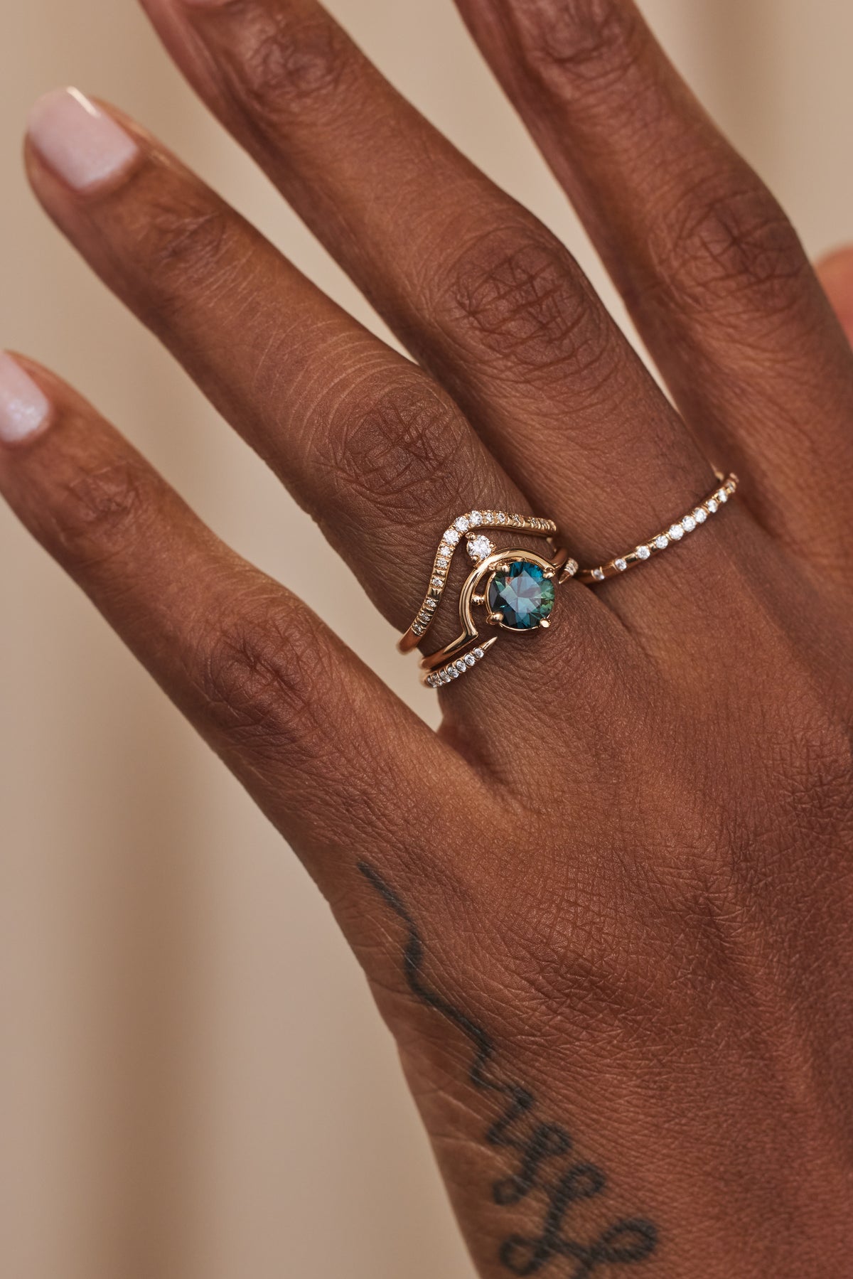 Brilliant Cut Sapphire Nestled Ring No. 4