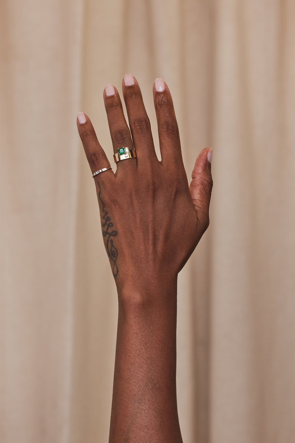 Diamond and Emerald Bricolage Ring No. 19