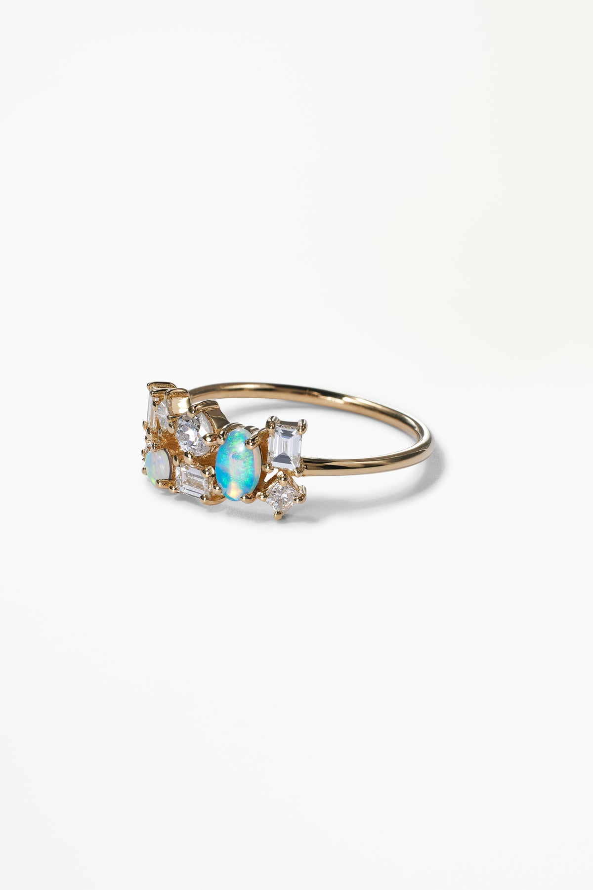 Diamond and Opal Mosaic Ring No. 32