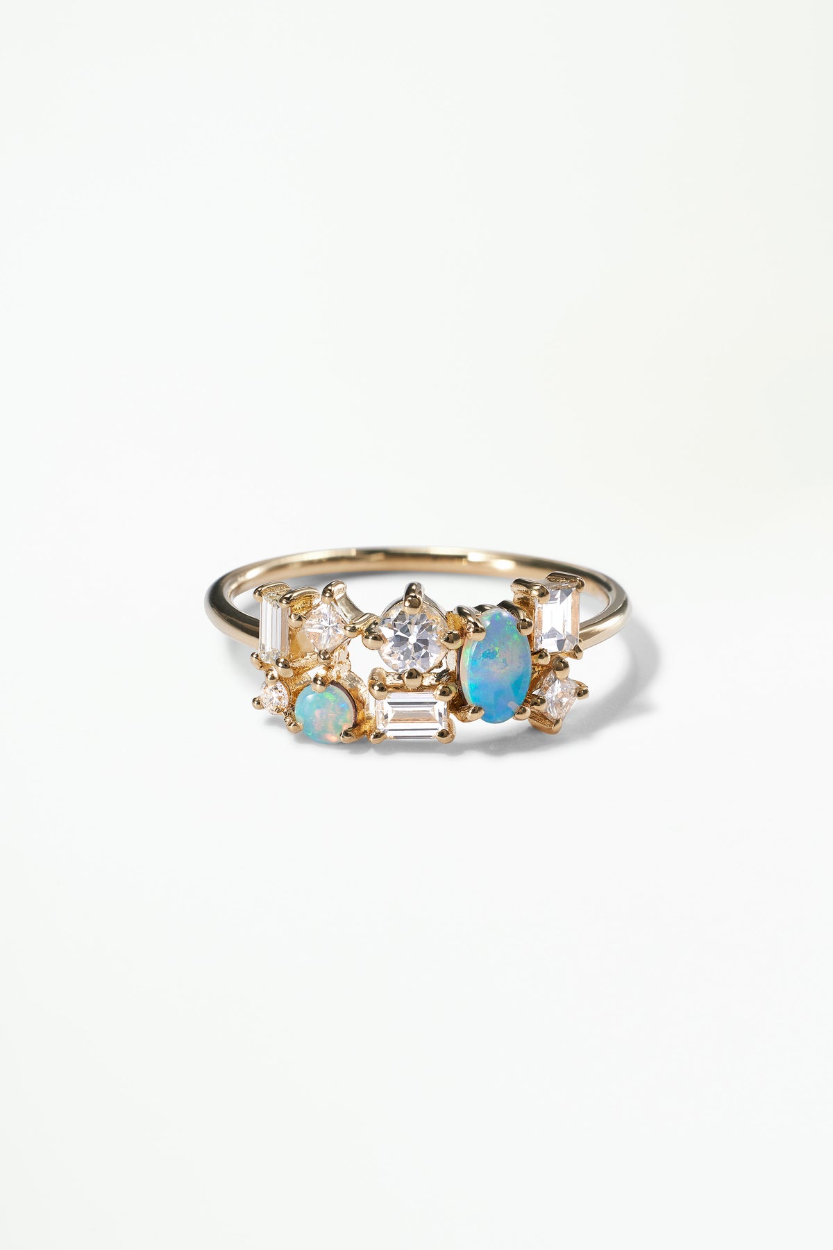 Diamond and Opal Mosaic Ring No. 32