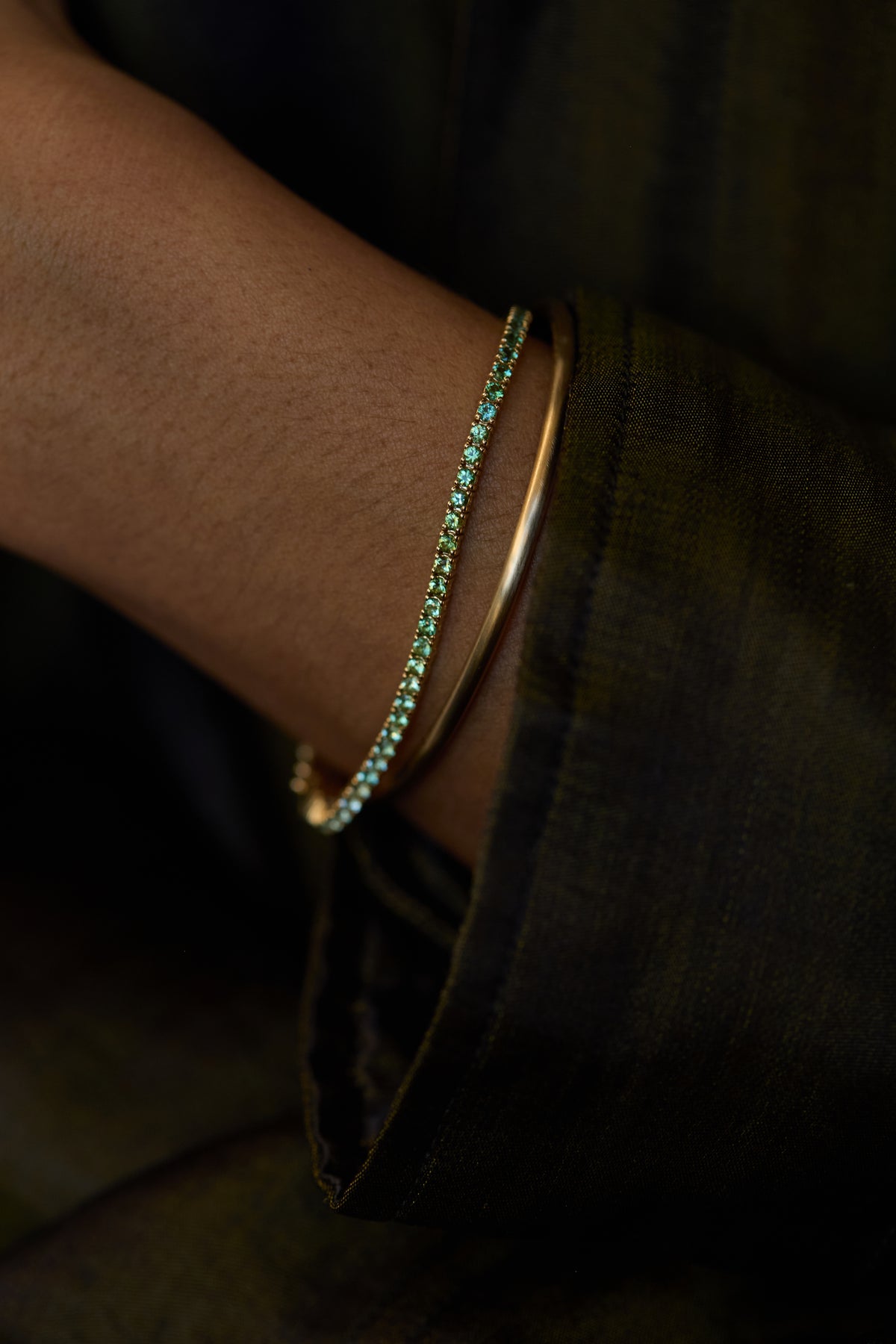 Green Tourmaline Tennis Bracelet
