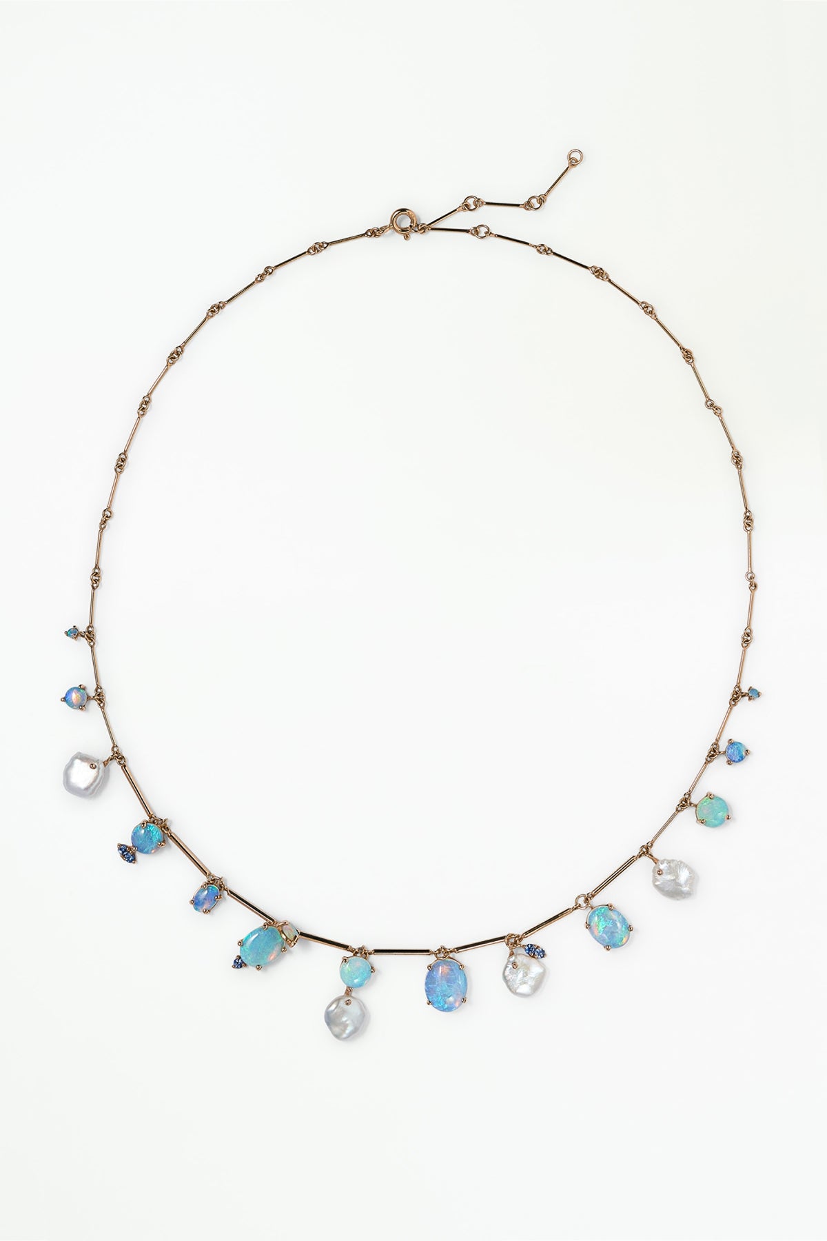 Opal and Pearl Token Necklace No. 3