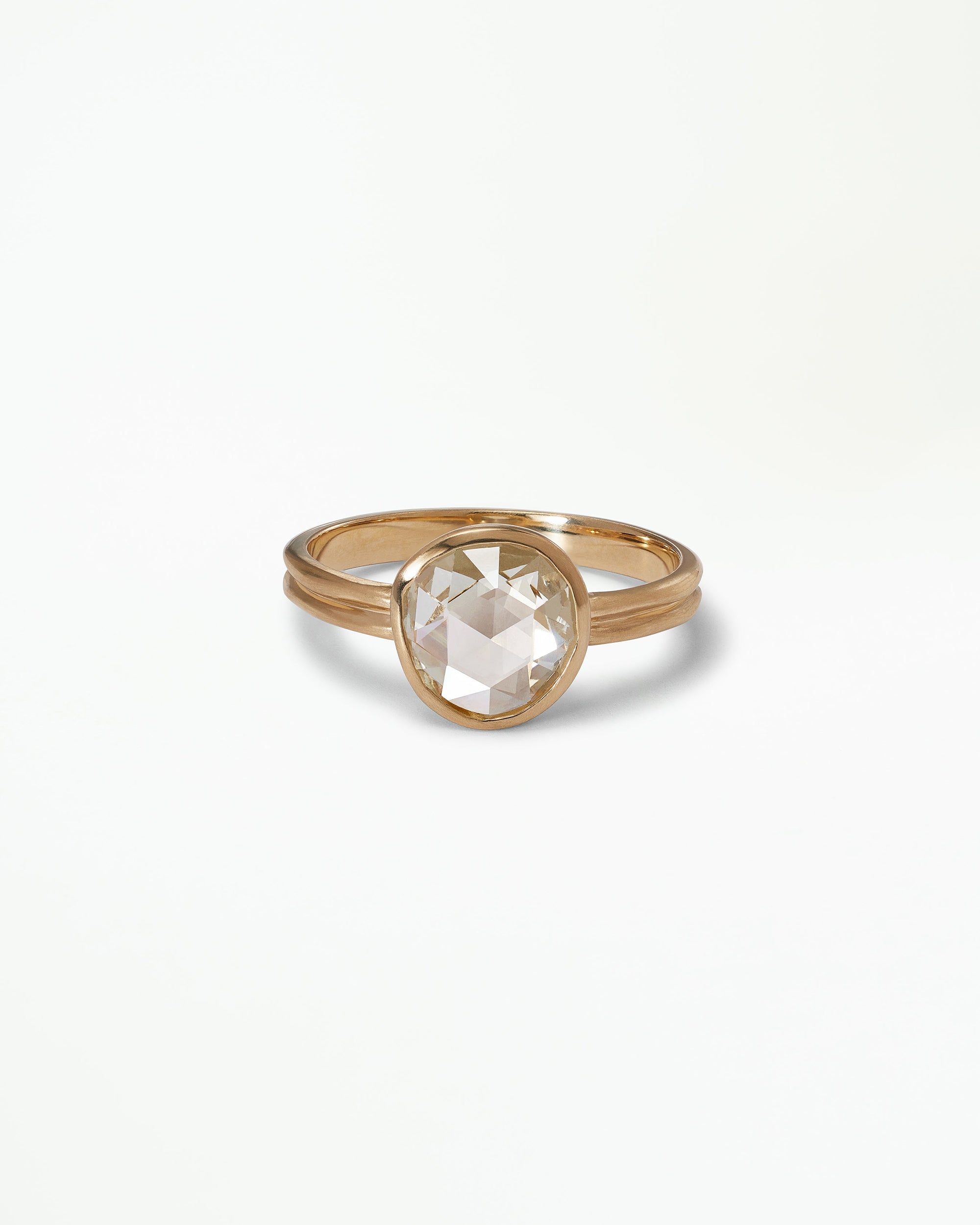 Antique Rose Cut Diamond Ridge Ring Set