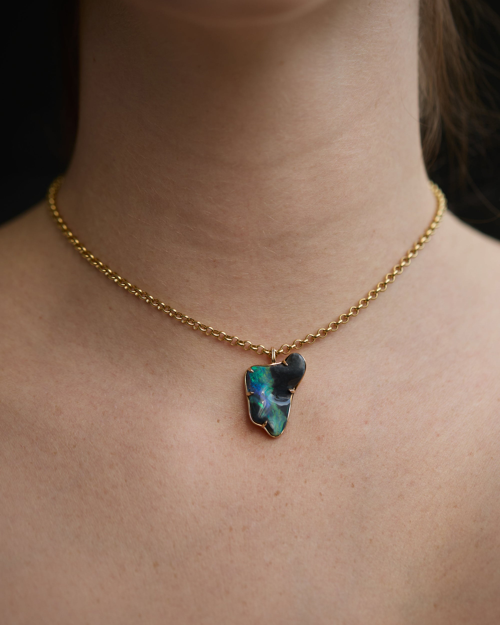 Black Opal Borealis Pendant No. 40
