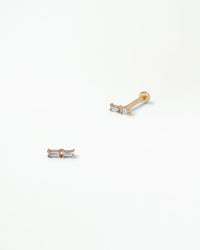 Duo Baguette Cut Diamond Flat Back Earring