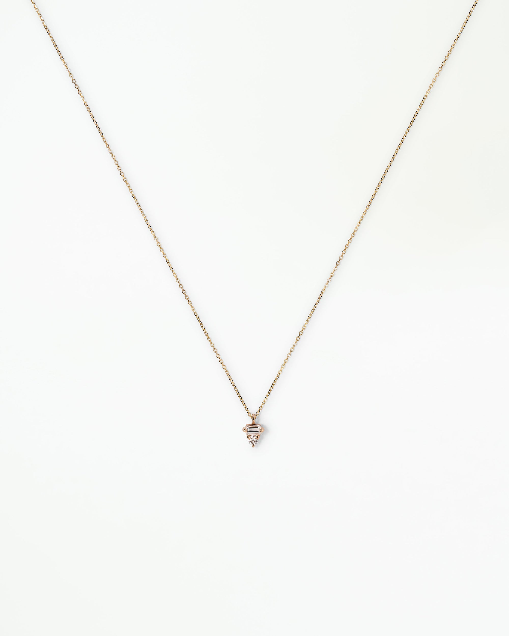 Duo Diamond Column Necklace