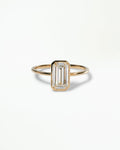Emerald Cut Diamond Ridge Ring Set