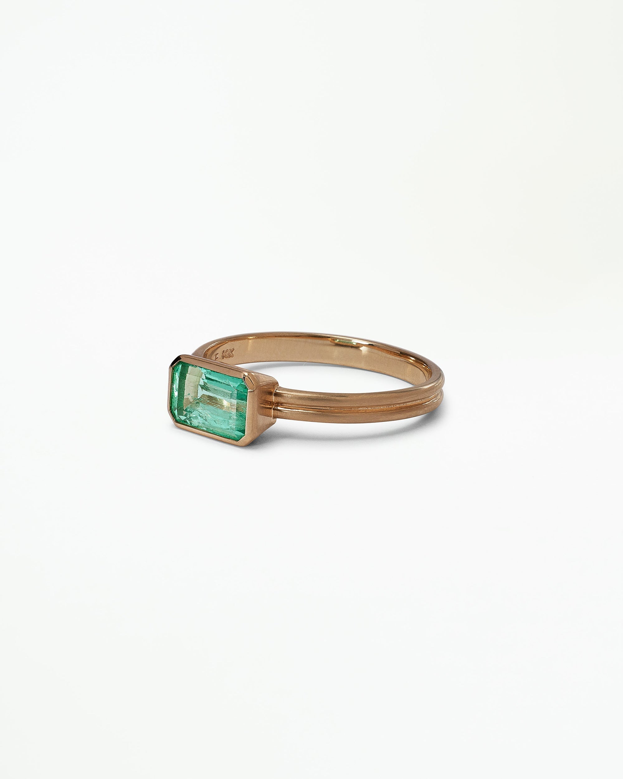 Emerald Cut Emerald Ridge Solitaire Ring No. 11