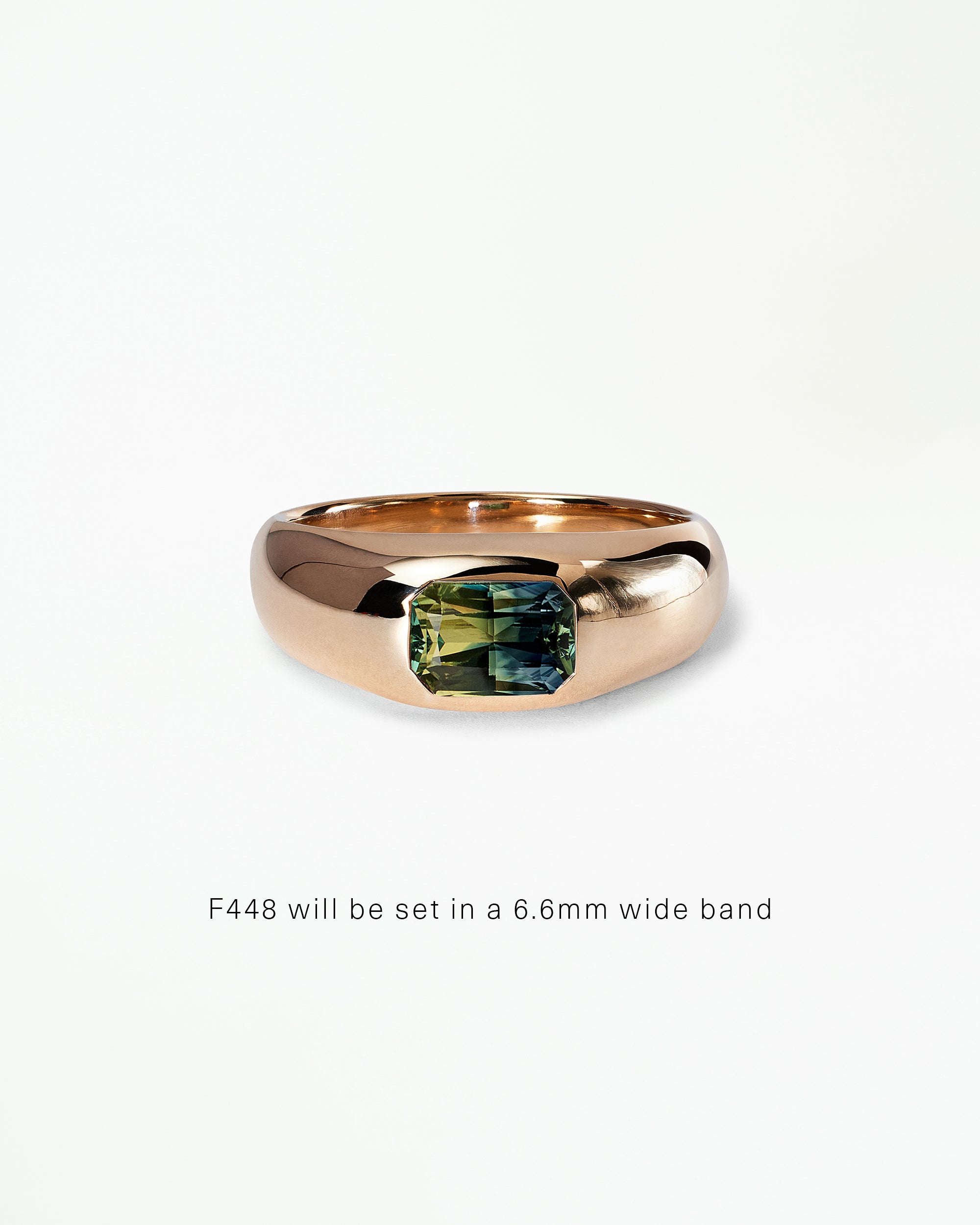 Emerald Cut Gemstone Soft Signet Ring