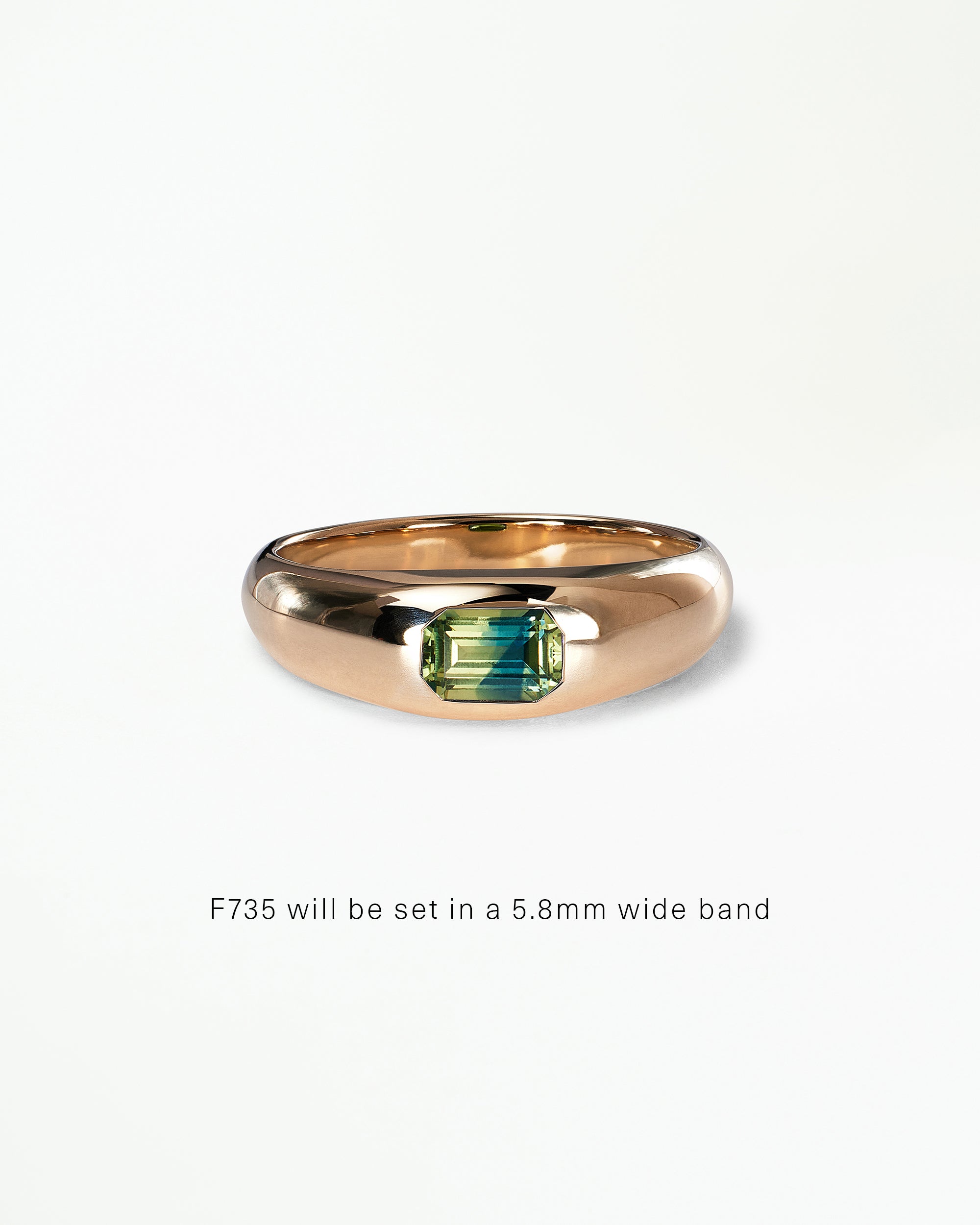 Emerald Cut Gemstone Soft Signet Ring