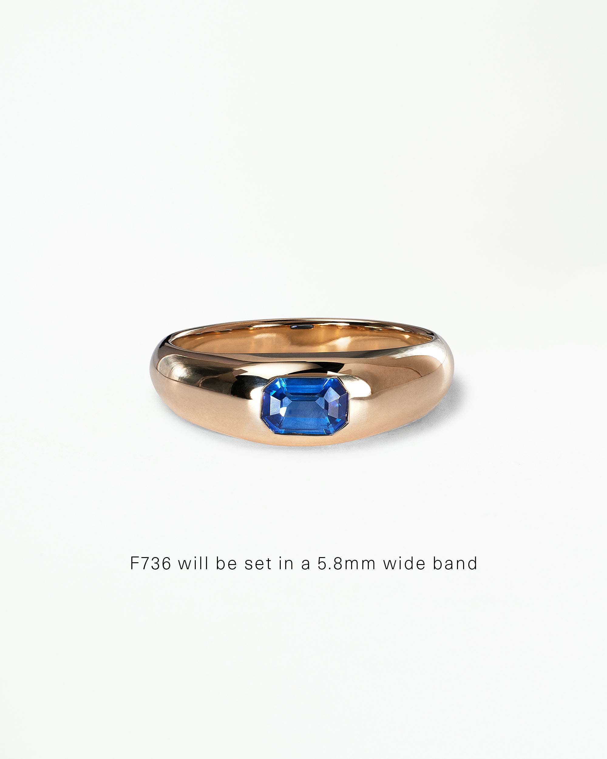 Emerald Cut Gemstone Soft Signet Ring
