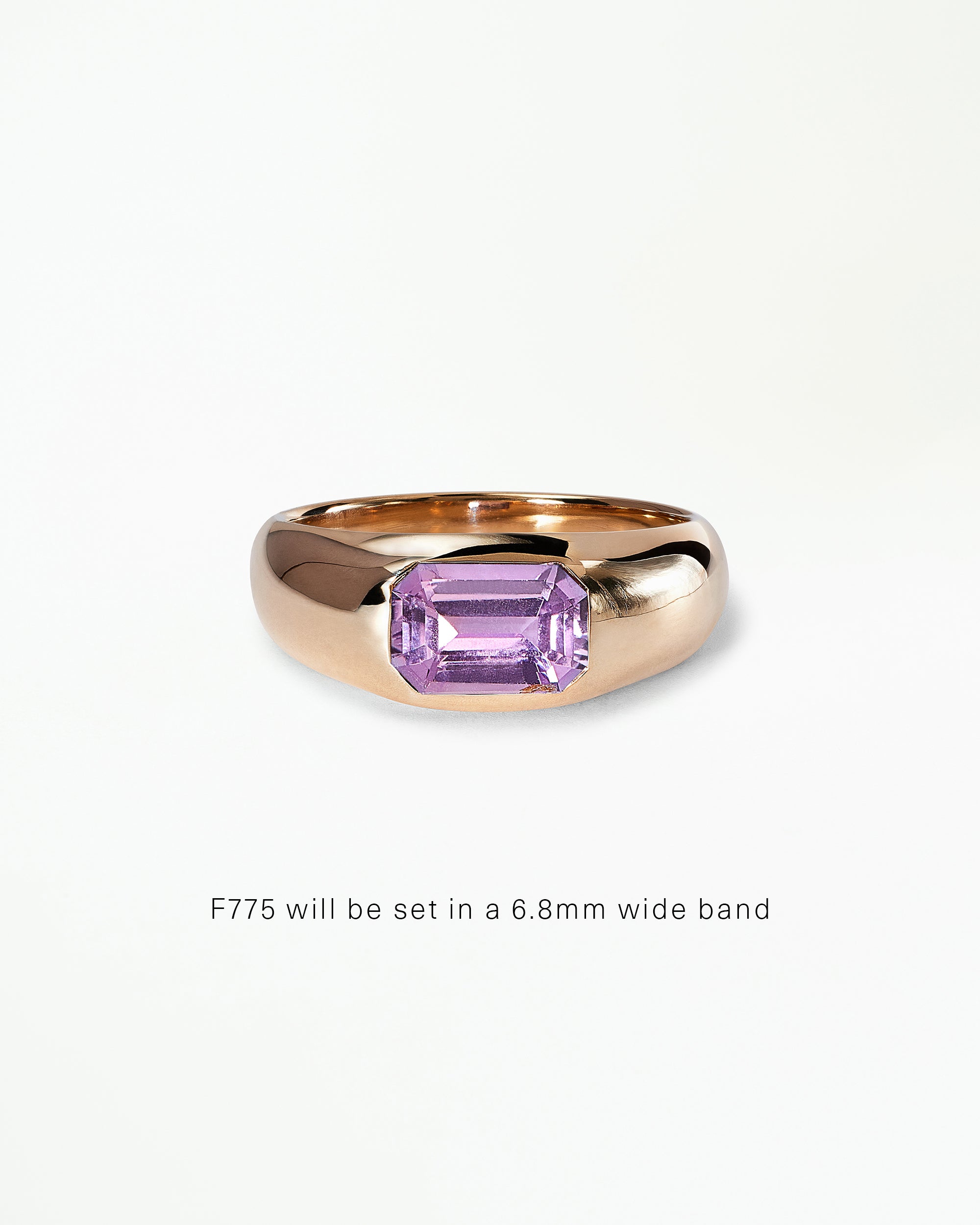 Emerald Cut Gemstone Soft Signet Ring