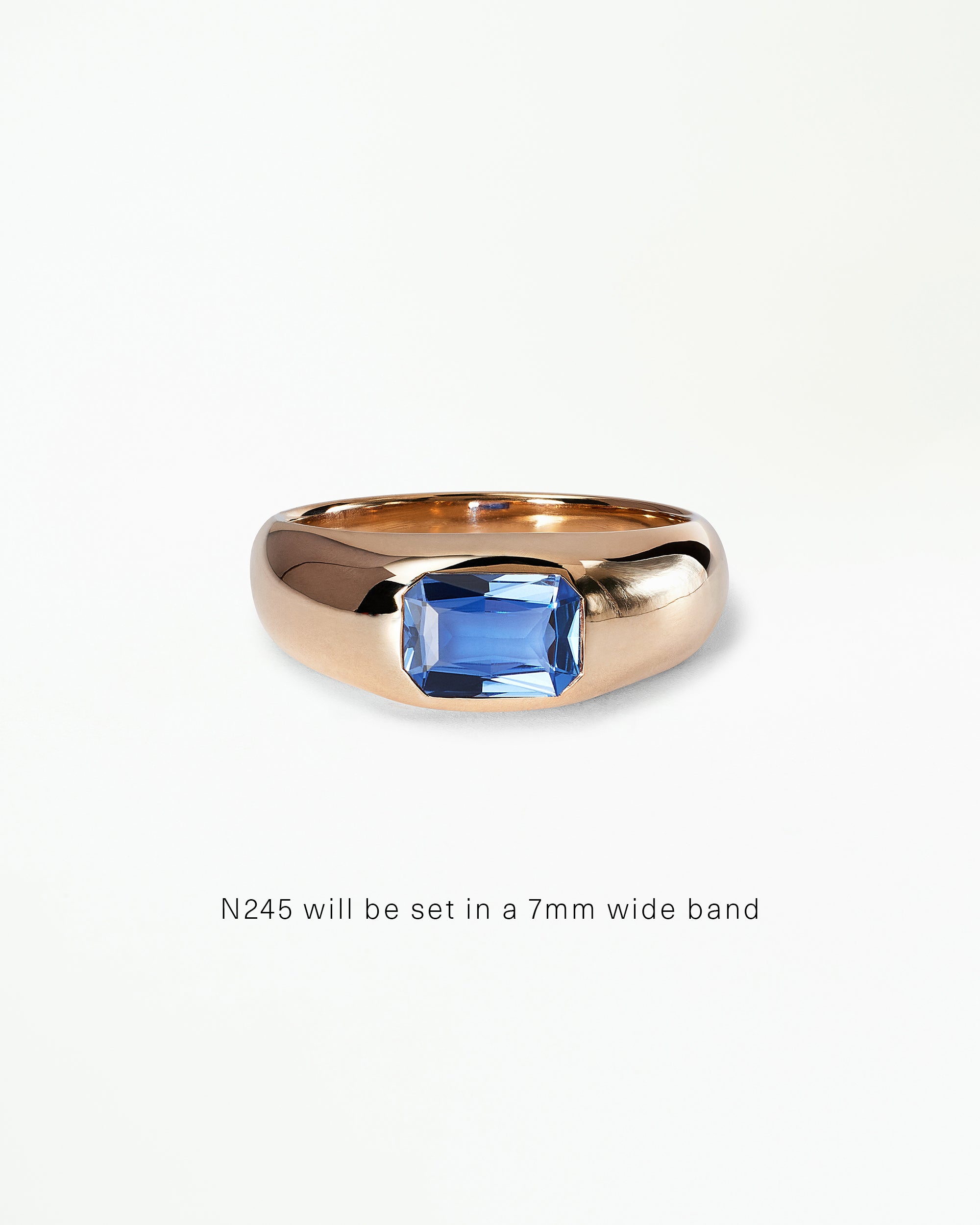 Emerald Cut Gemstone Soft Signet Ring