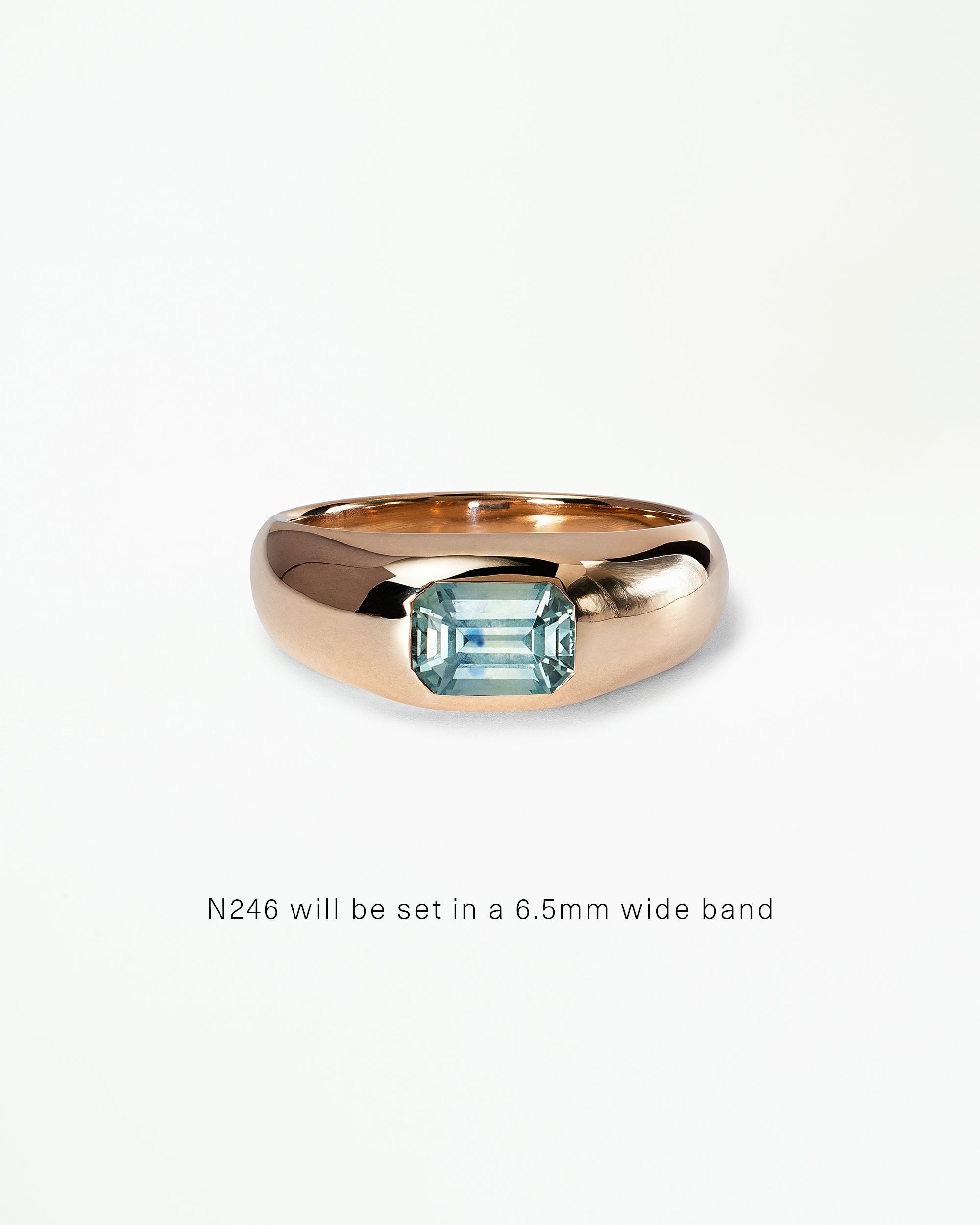 Emerald Cut Gemstone Soft Signet Ring
