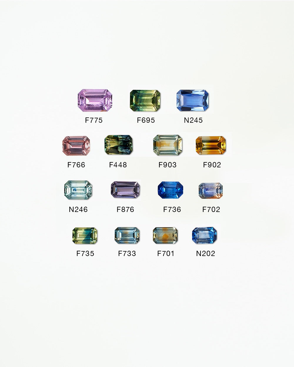 [lifestyle]Collection of various colored gemstones on a white background
