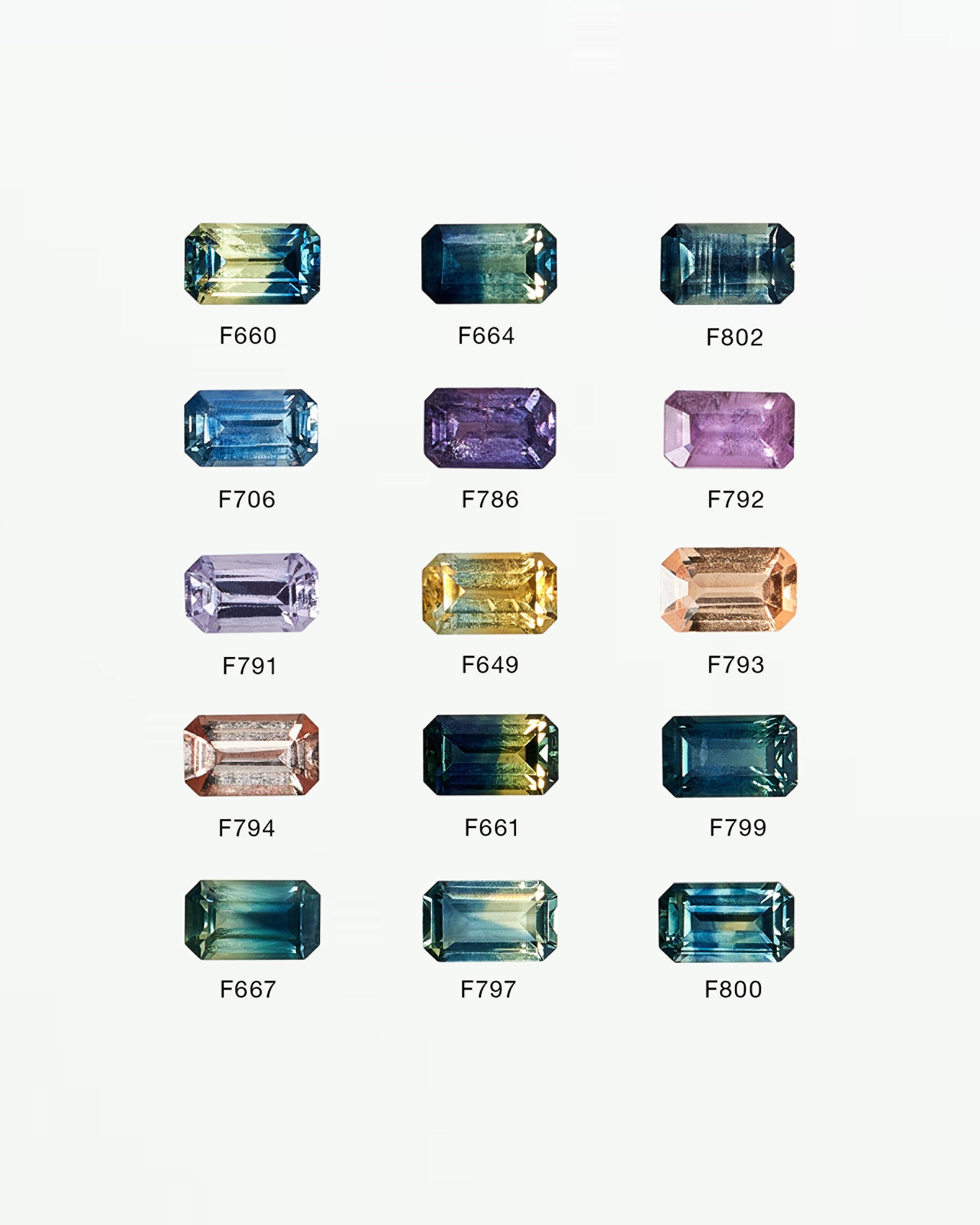 [lifestyle]Collection of various colored gemstones on a white background