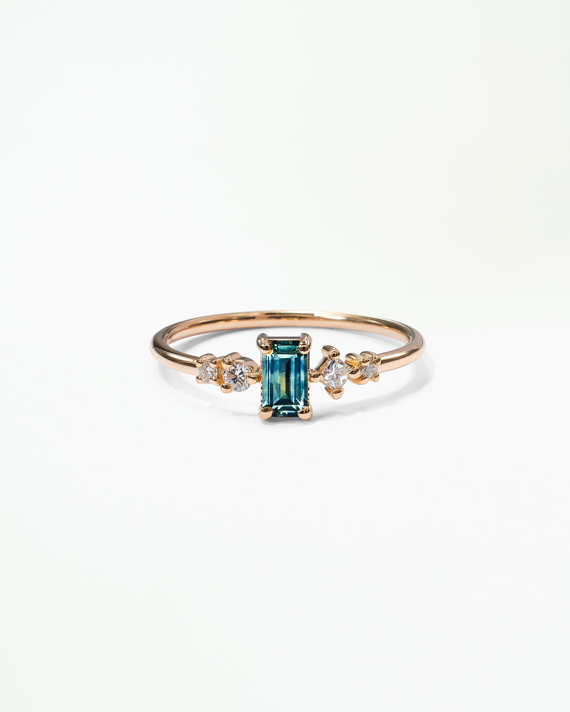 Emerald Cut Sapphire and Diamond Mosaic Ring No. 37