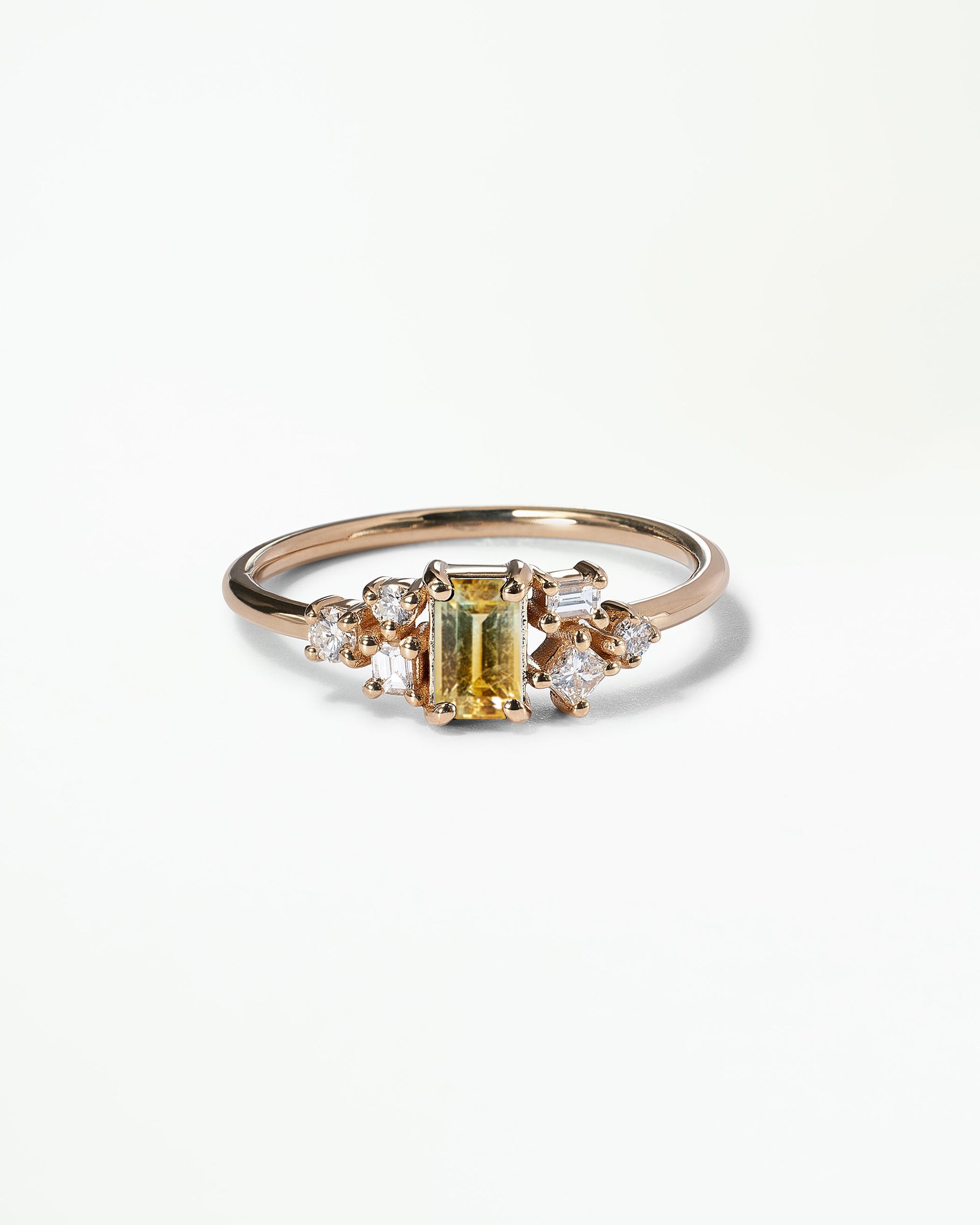 Emerald Cut Sapphire and Diamond Mosaic Ring No. 38
