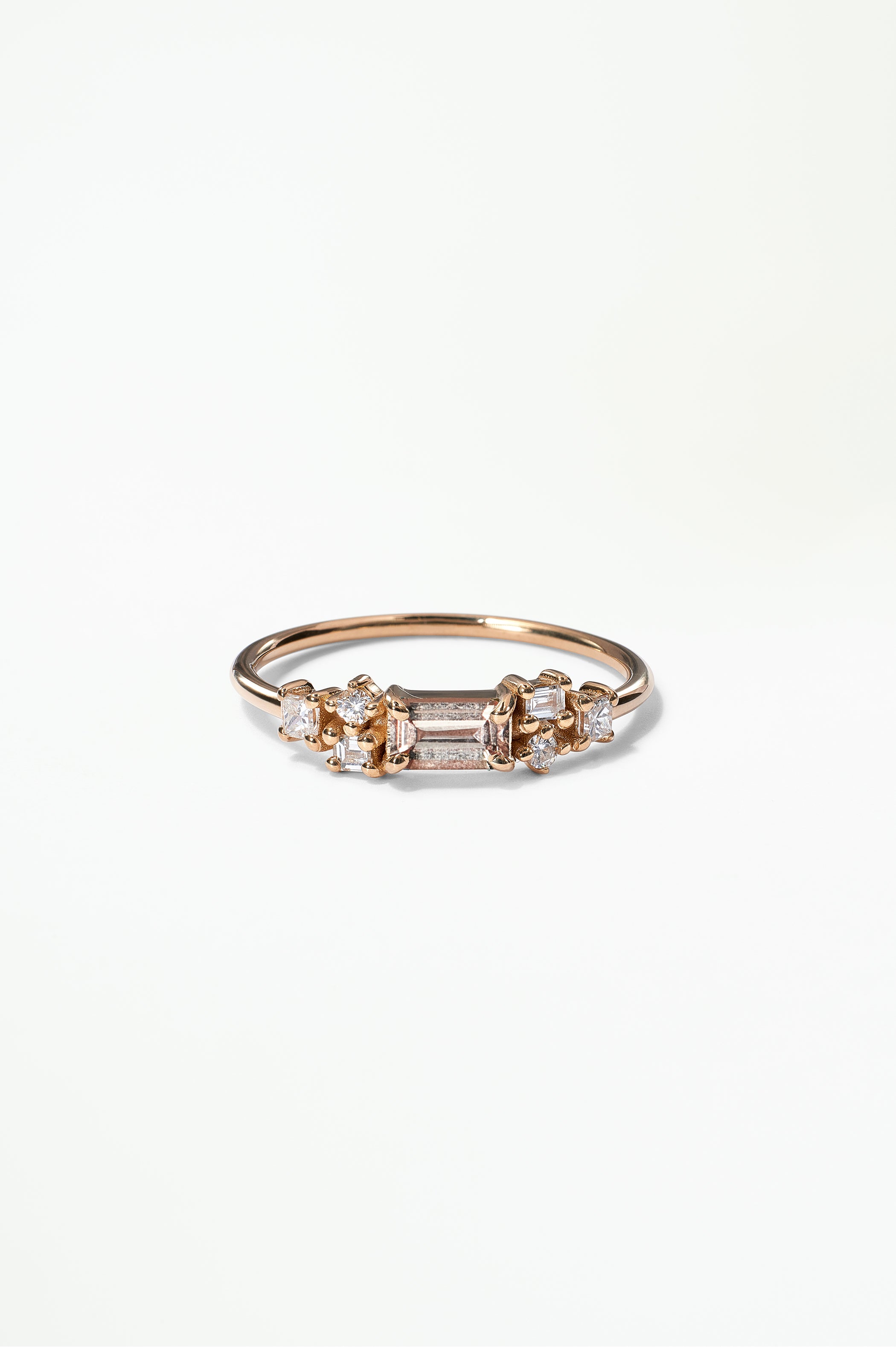 Emerald Cut Sapphire and Diamond Mosaic Ring No. 39