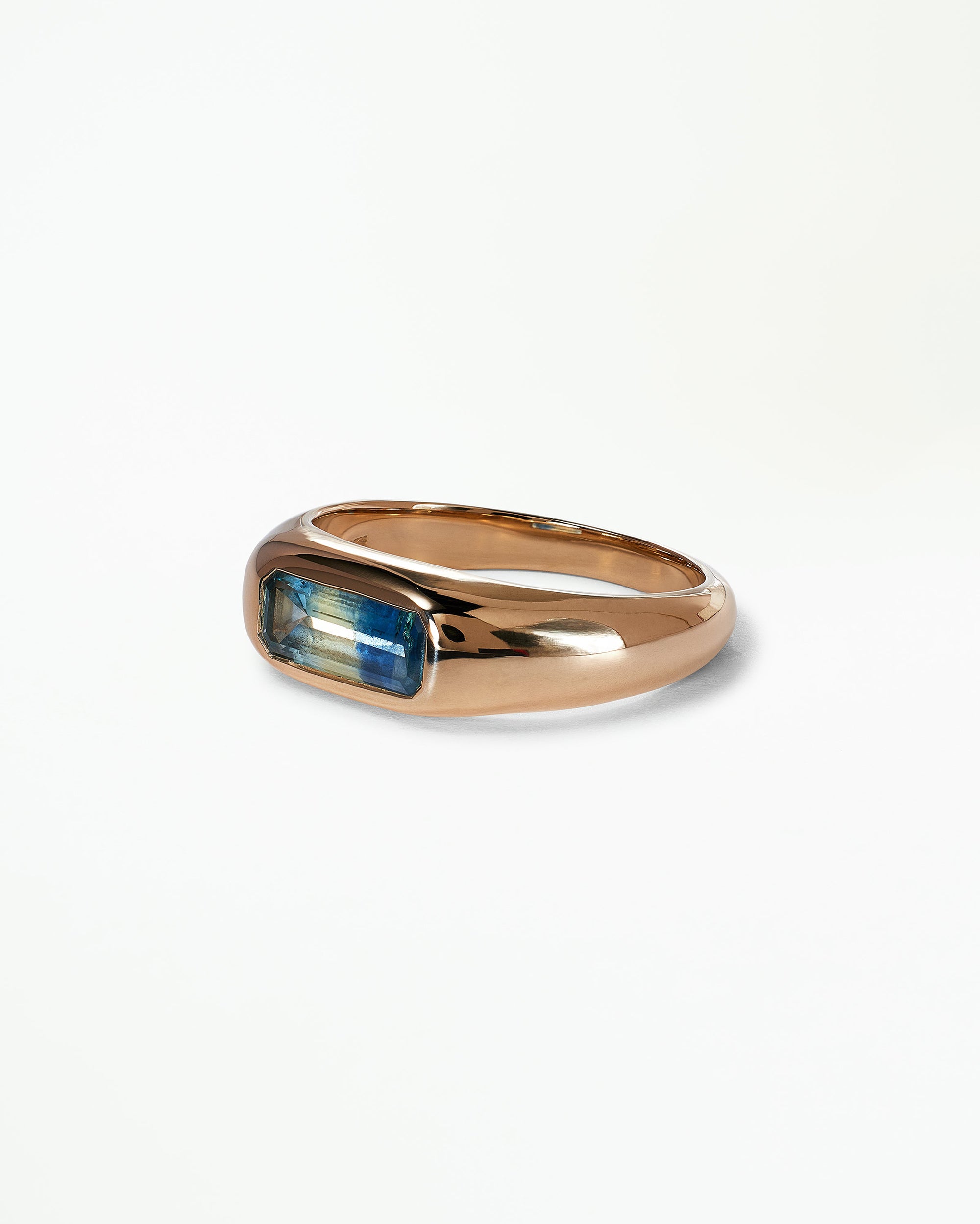 Emerald Cut Sapphire Soft Signet No. 2