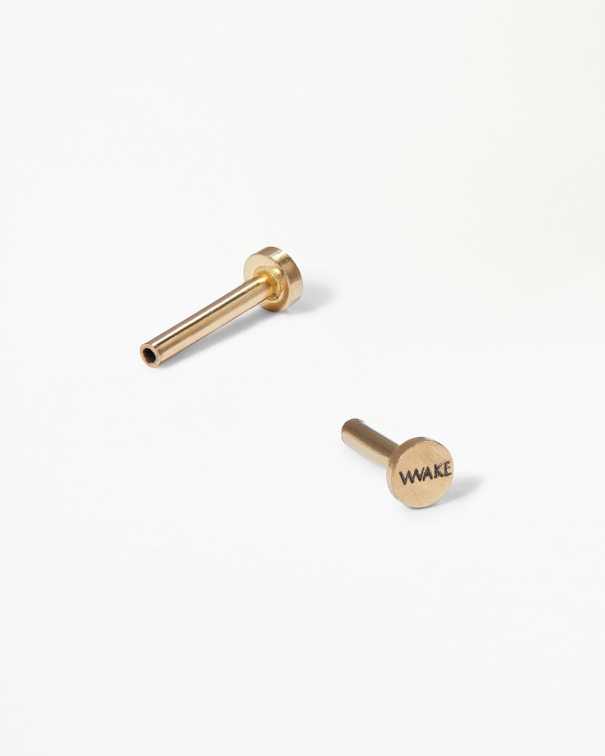 Gold Stick Wisp Flat Back Earring