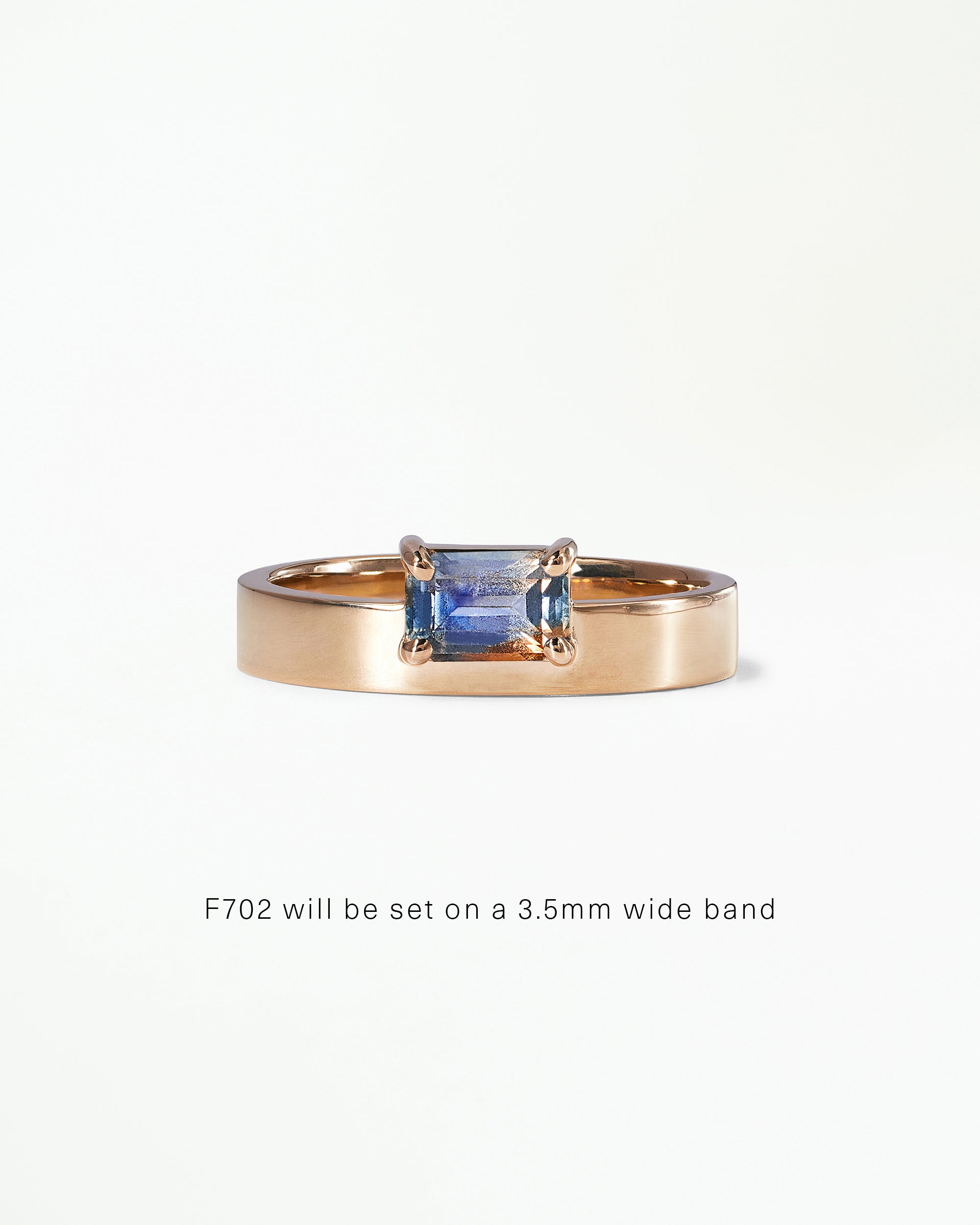 Horizontal Emerald Cut Gemstone Monolith Ring