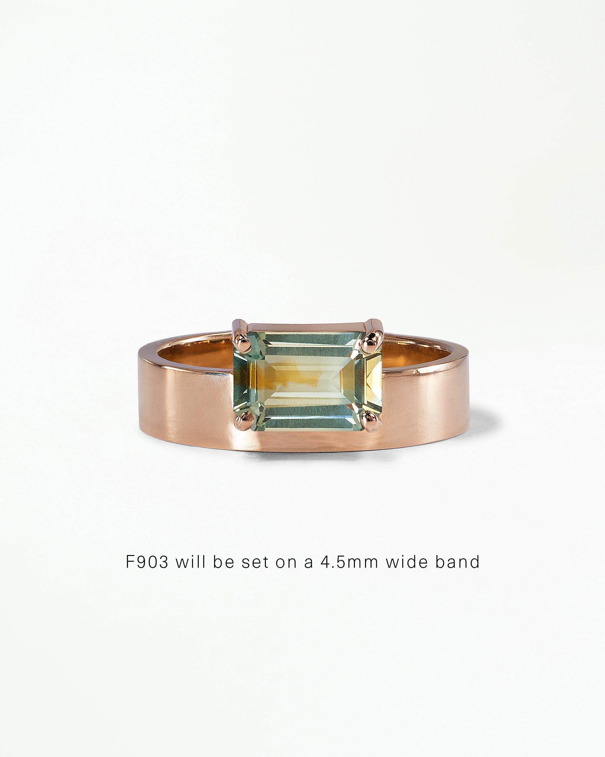 Horizontal Emerald Cut Gemstone Monolith Ring