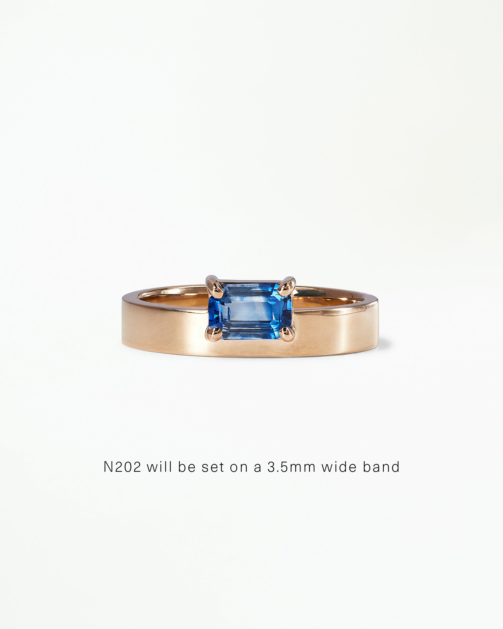 Horizontal Emerald Cut Gemstone Monolith Ring