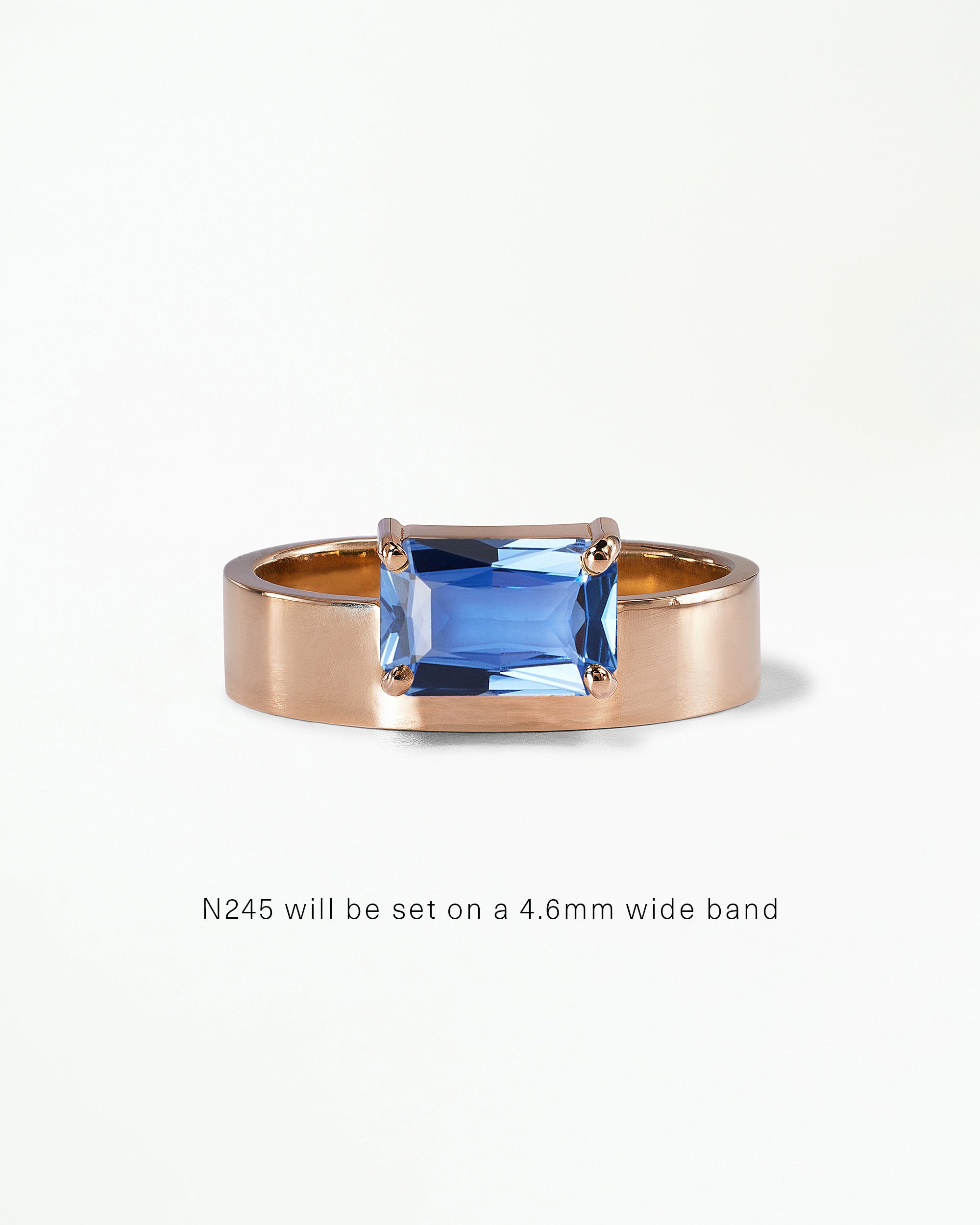 Horizontal Emerald Cut Gemstone Monolith Ring