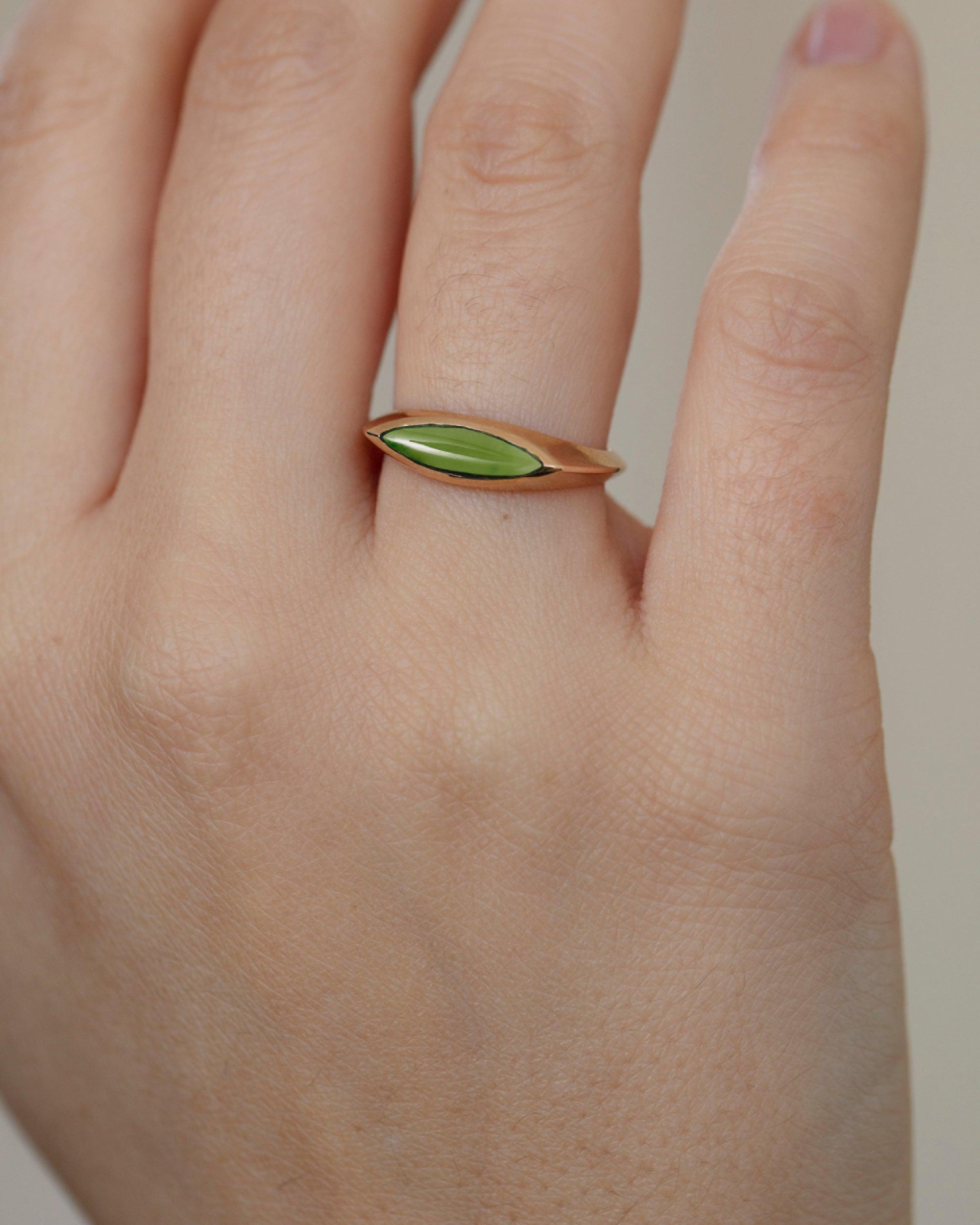Jade Eye Signet Ring